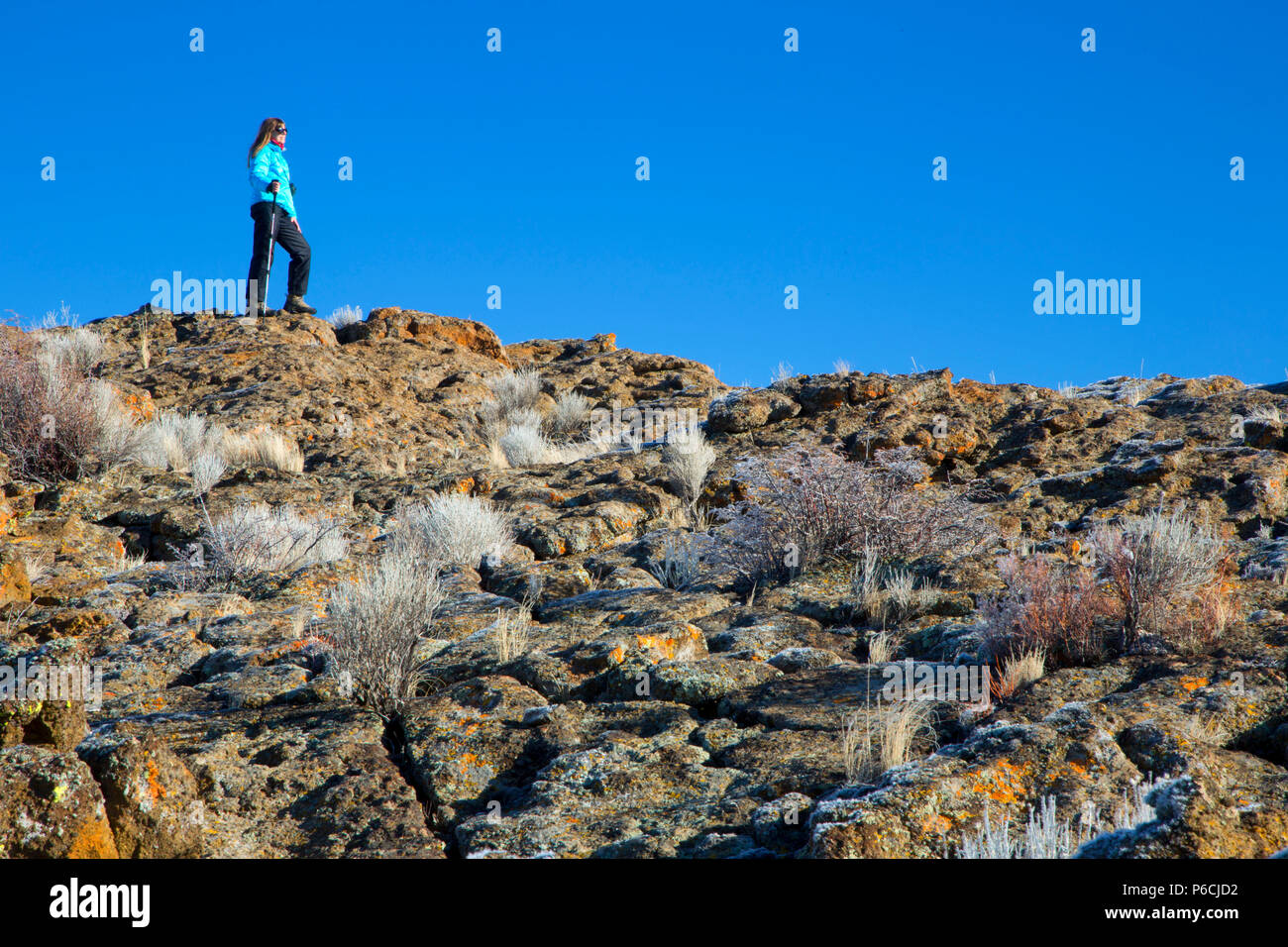 Fort sperone di roccia, Fort Rock State Park, Natale Valley National paese indietro Byway, Oregon Foto Stock