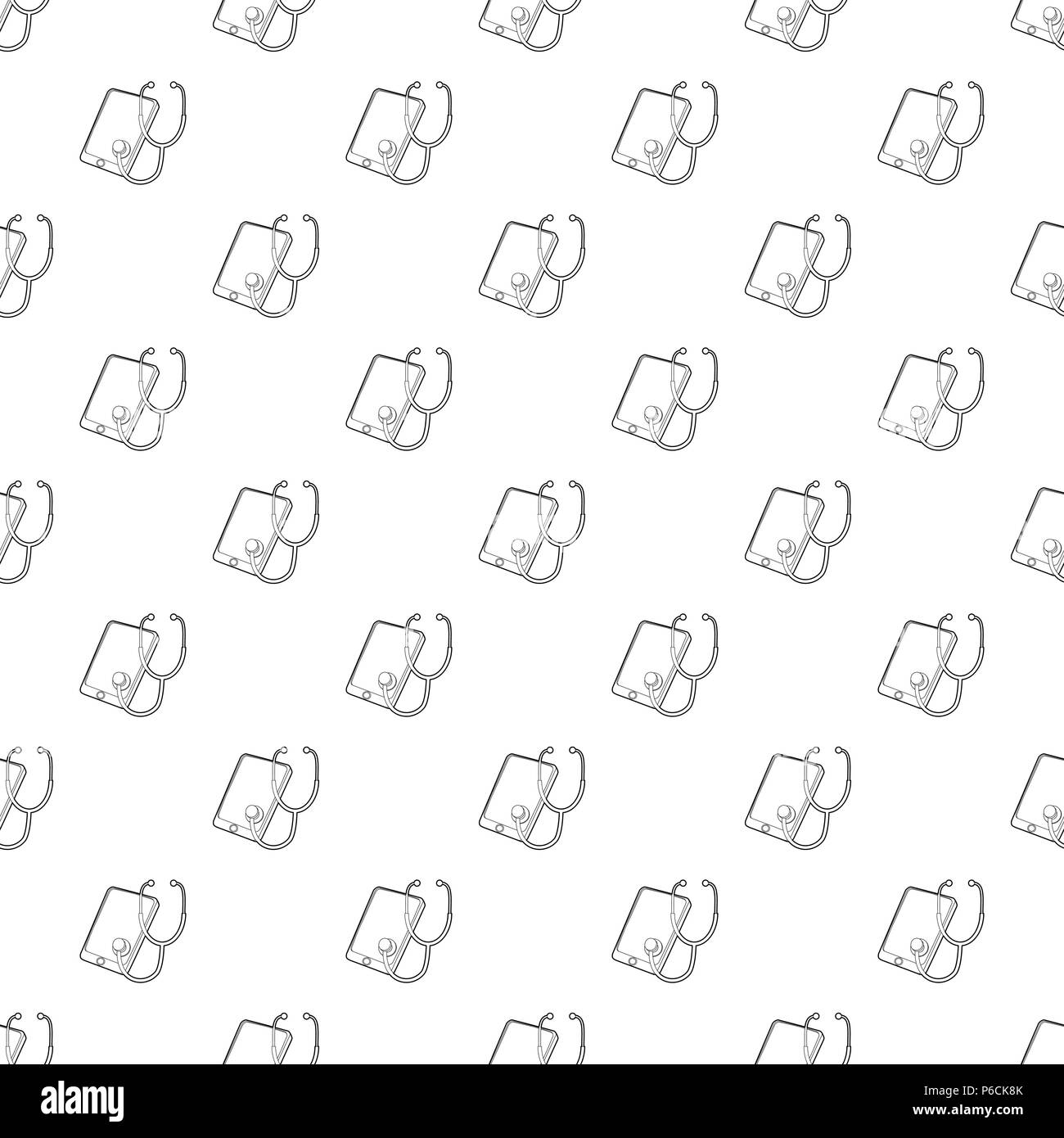 Gadget nel processo diagnostico icona, stile contorno Illustrazione Vettoriale