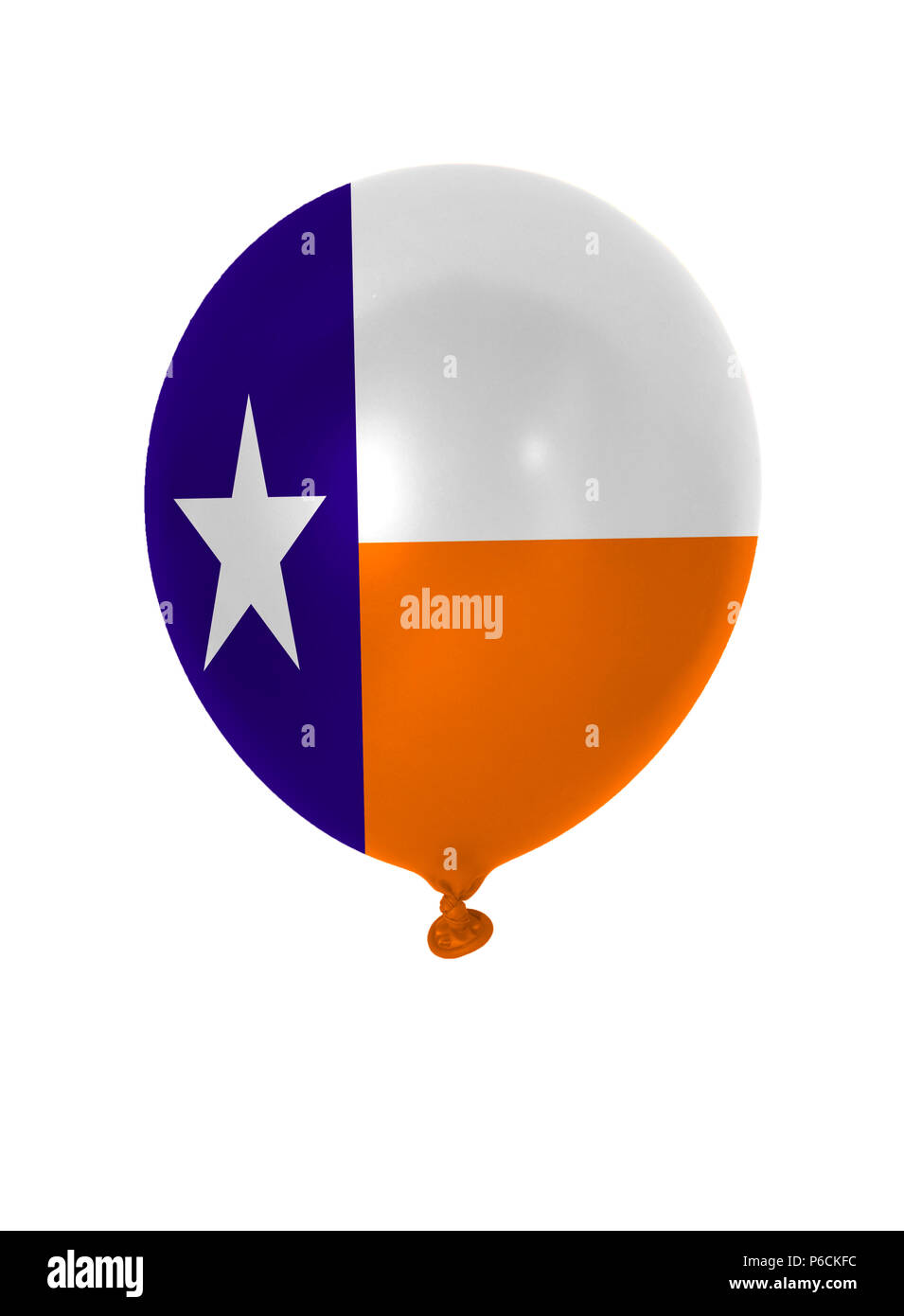 Palloncino gonfiabile con Texas flag di stato isolato su sfondo bianco Foto Stock
