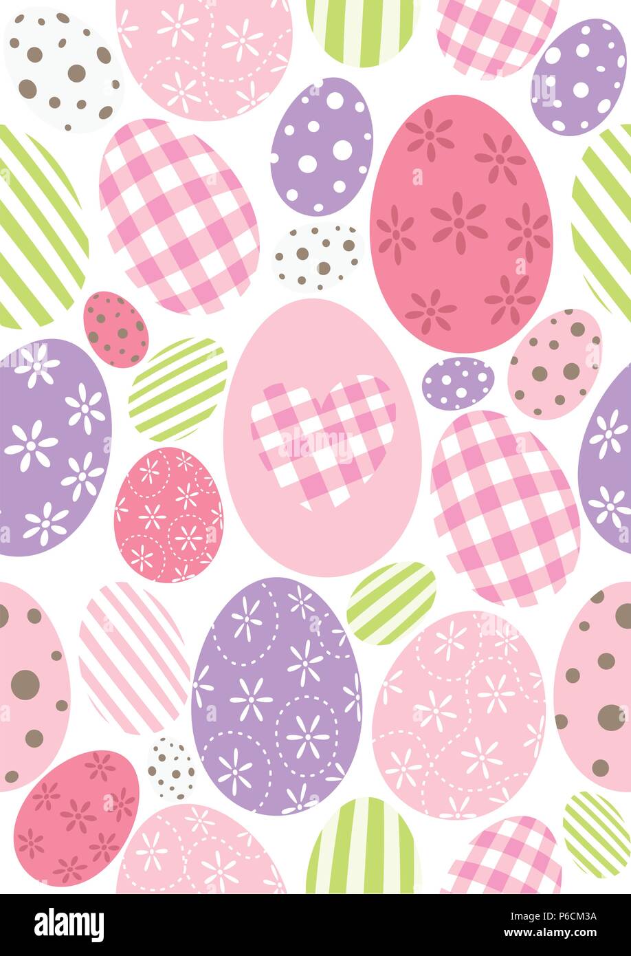 Uova di Pasqua - colorato modello felice Illustrazione Vettoriale