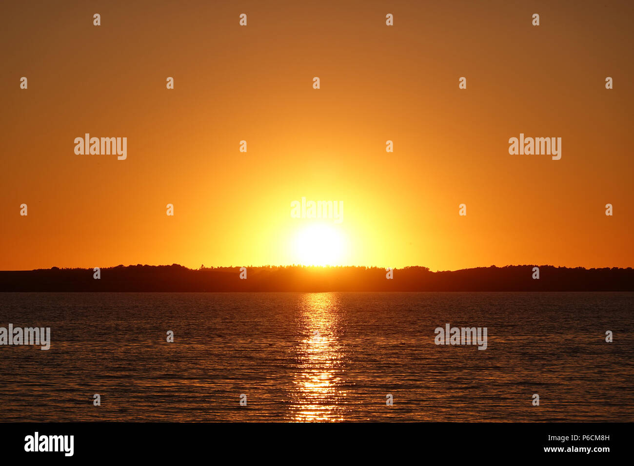 Fiordo di Roskilde in Danimarca al tramonto Foto Stock