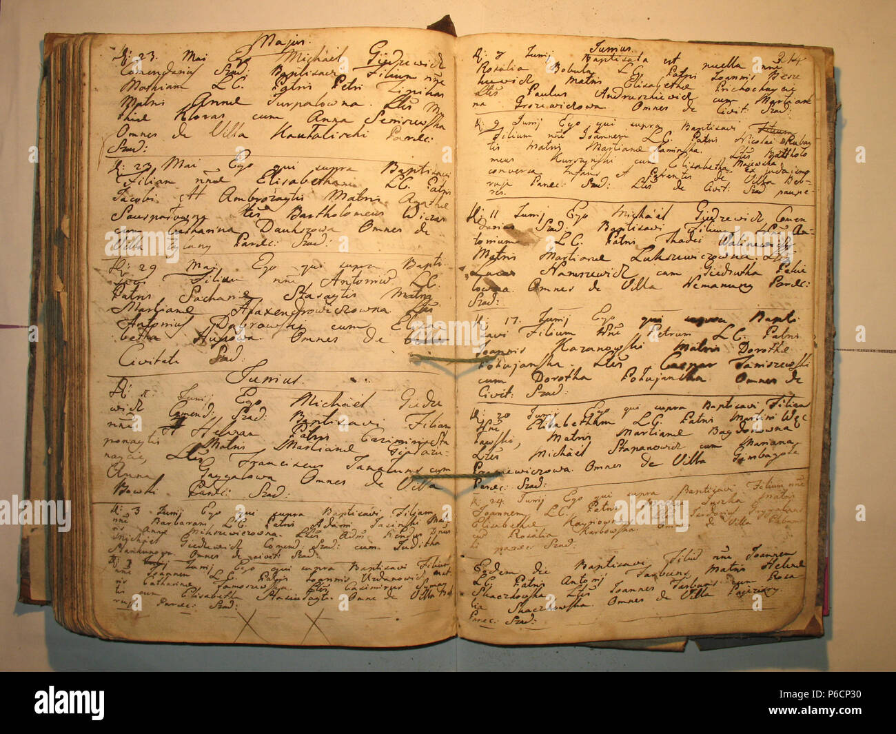 89 Šeduvos RKB 1758-1779 krikšto metrikų knyga 216 Foto Stock