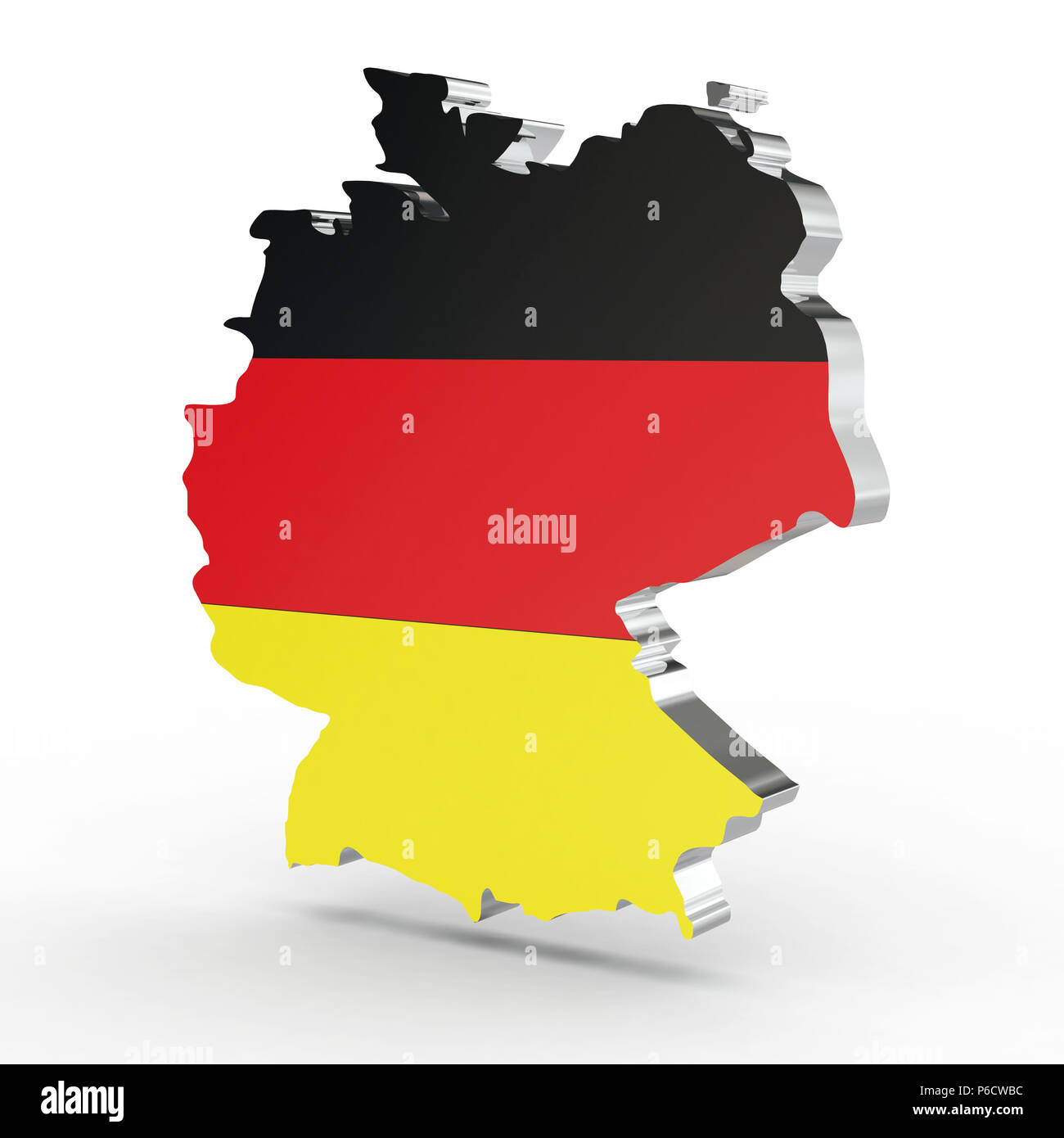 Europa mappa 3D della Germania isolati su sfondo bianco Foto Stock