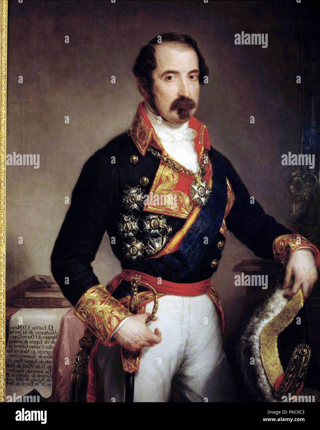 GUTIERREZ DE LA CONCHA , Manuel. MARQUES DE DUERO. MILITAR ESPAÑOL. 1806 - 1874. OLEO DE JOSE GUTIERREZ DE LA VEGA. MUSEO DEL EJERCITO. MADRID. Foto Stock