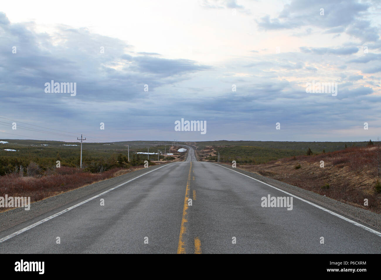 Travel Labrador, Canada. Paesaggio scenic lungo il Labrador unità costiere 510N, Trans Labrador autostrada, Terranova Labrador, Canada Foto Stock