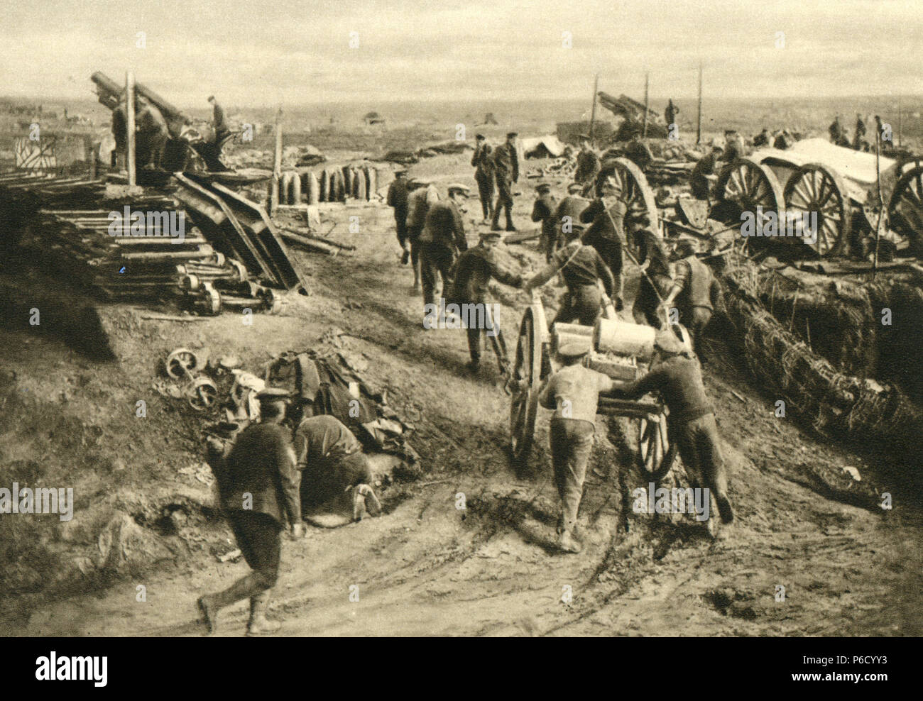 La prima guerra mondiale, British posizione della batteria, Bernafay legno, ww1, la prima guerra mondiale, la prima guerra mondiale Foto Stock