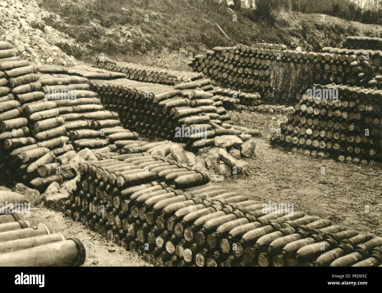 Le forze alleate, guerra mondiale i, deposito di munizioni, ww1, la prima guerra mondiale, la prima guerra mondiale Foto Stock