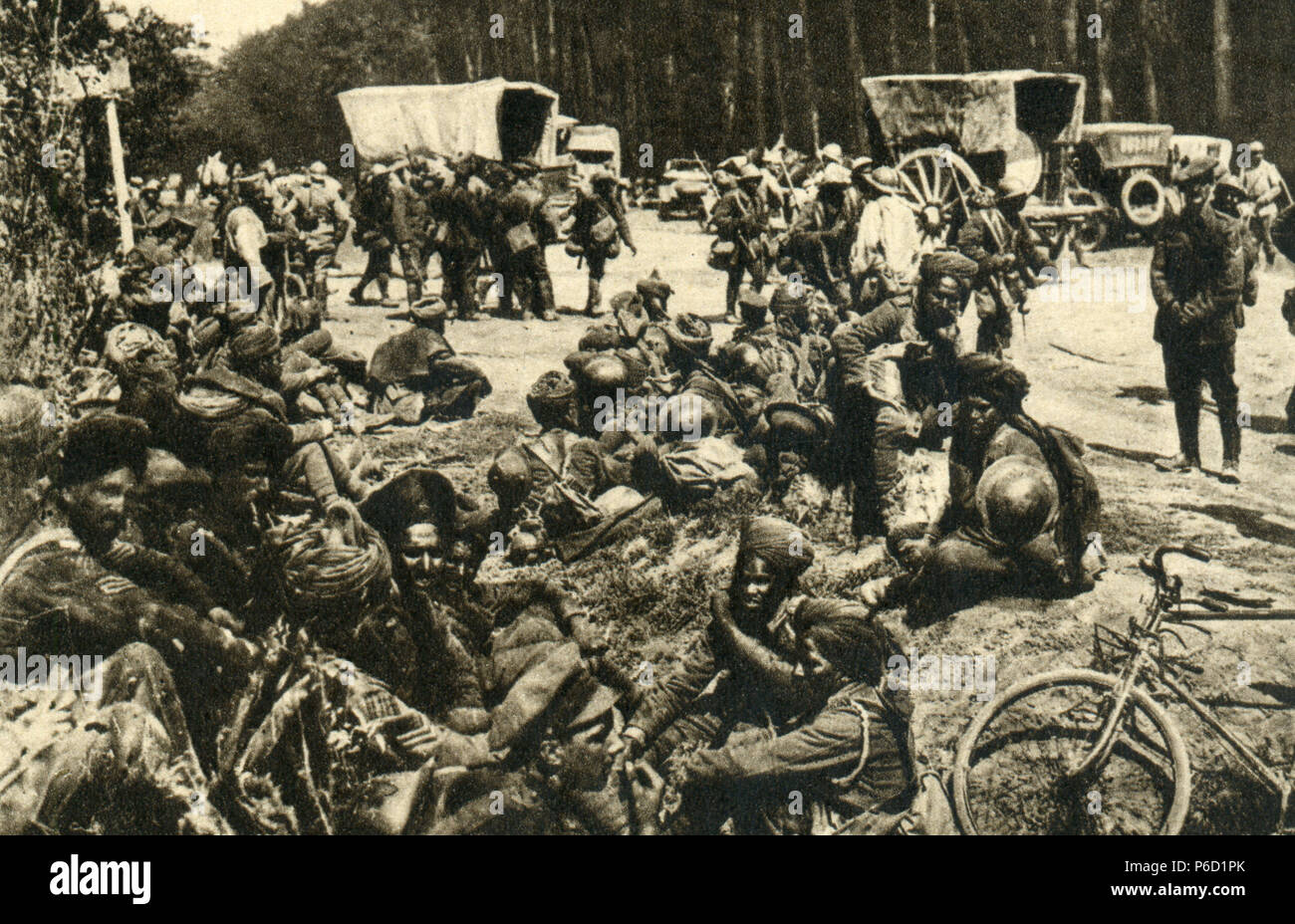 Punto di raccolta, fronte occidentale, ww1, la prima guerra mondiale, la prima guerra mondiale Foto Stock