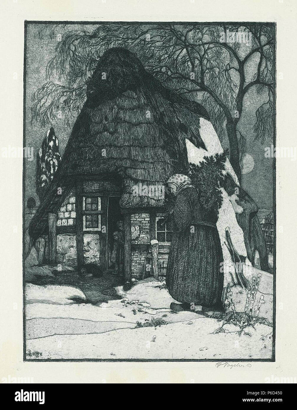 Weihnachten, Radierung mit Aquatinta, 38 x 28,5 cm. 1912 53 Heinrich Vogeler Weihnachten 1912 Foto Stock