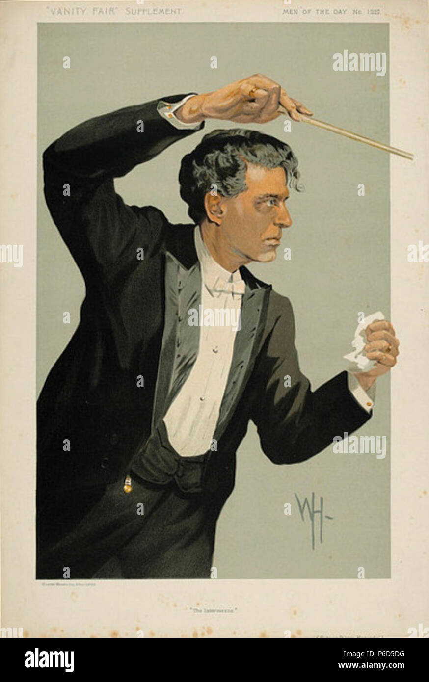 Inglese: caricatura del compositore italiano e direttore Pietro Mascagni. Leggere la didascalia "Intermezzo". 1912 62 Pietro Mascagni Vanity Fair 17 Aprile 1912 Foto Stock
