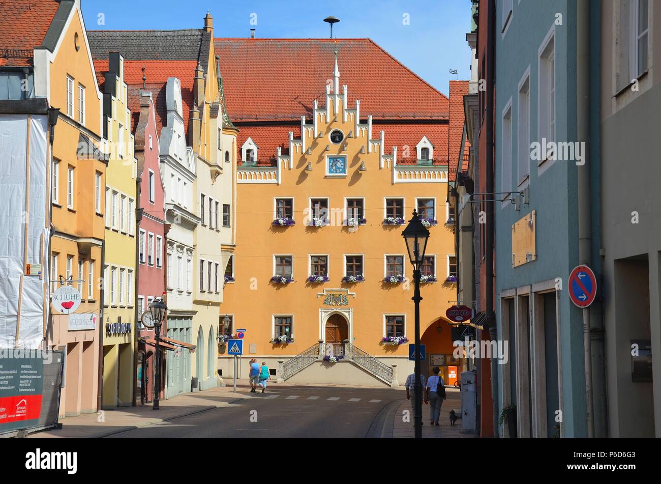 Il municipio della città medievale di Donauwörth, Schwaben (Baviera, Germania) Foto Stock