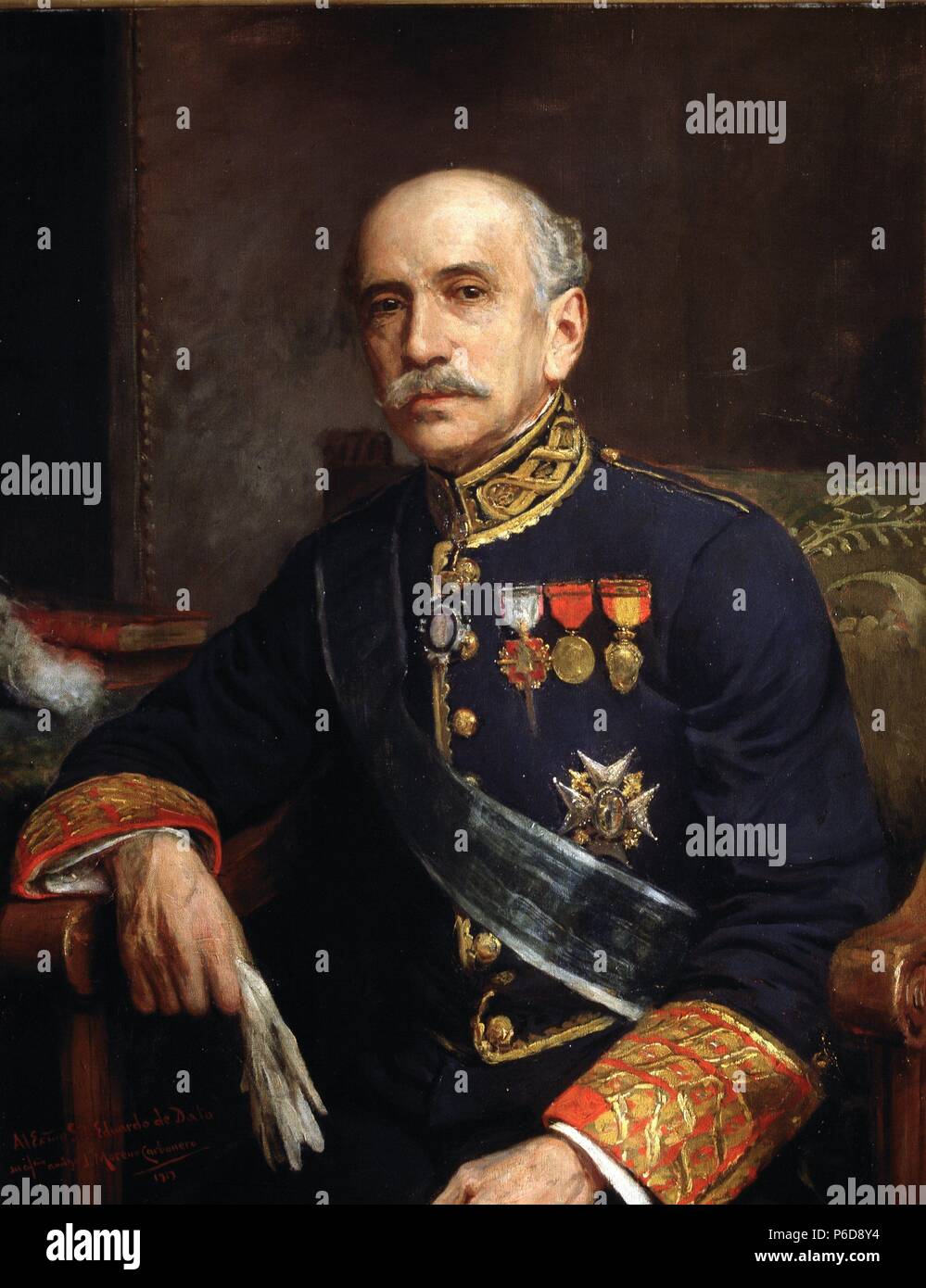 DATO IRADIER, EDUARDO. POLITICO ¿ ESPA OL. LACORU¿un 1856-1921. OLEO DE JOSE MORENO CARBONERO. COLECCION particolare. Foto Stock