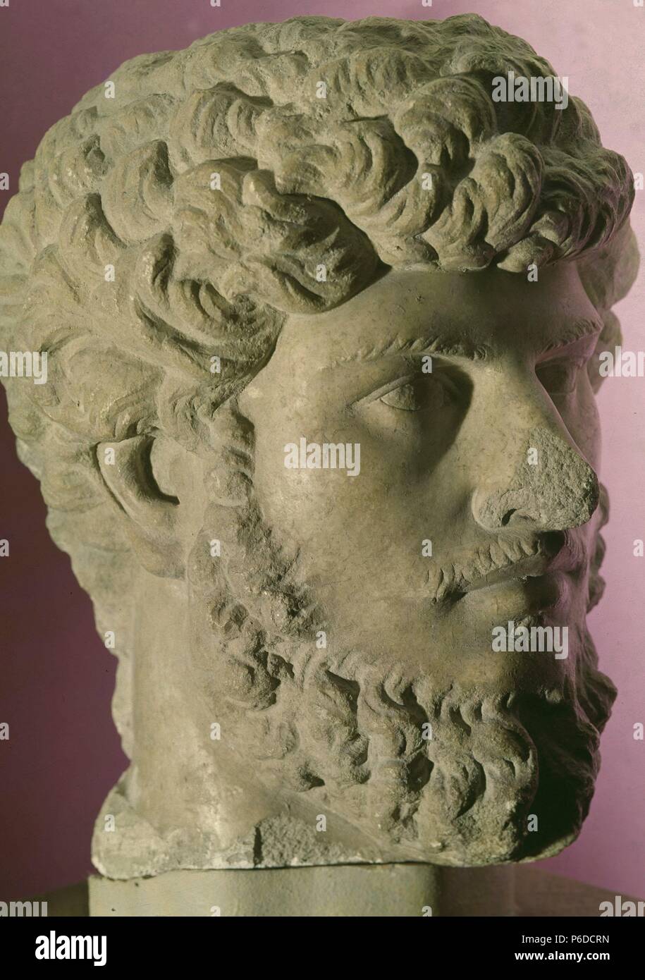 VERO , LUCIOÇ. LUCIO ELIO AURELIO CEONIO COMODO. EMPERADOR ROMANO. 130 - 169. MARMOL. MUSEO ARQUEOLOGICO. MADRID. Foto Stock