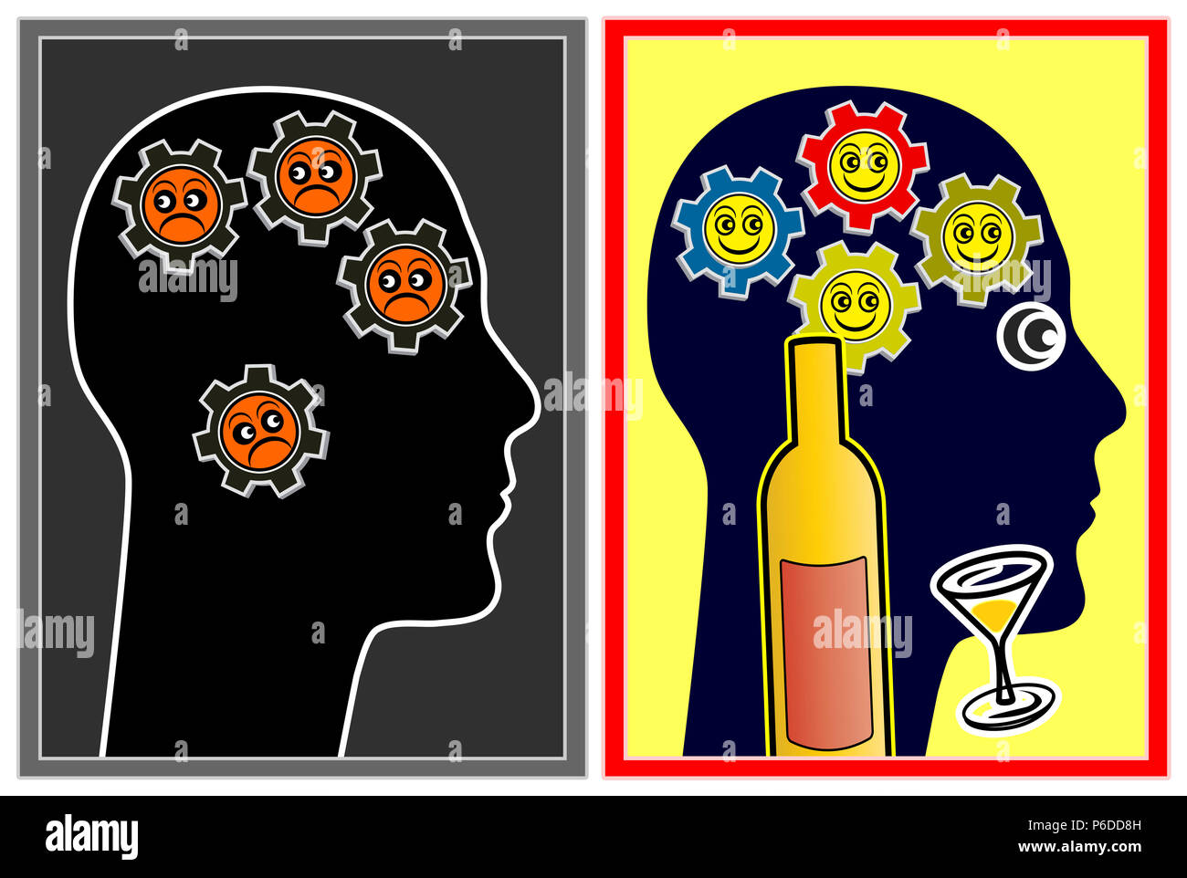 Con booze le persone si sentono meglio e sono più ottimista Foto Stock