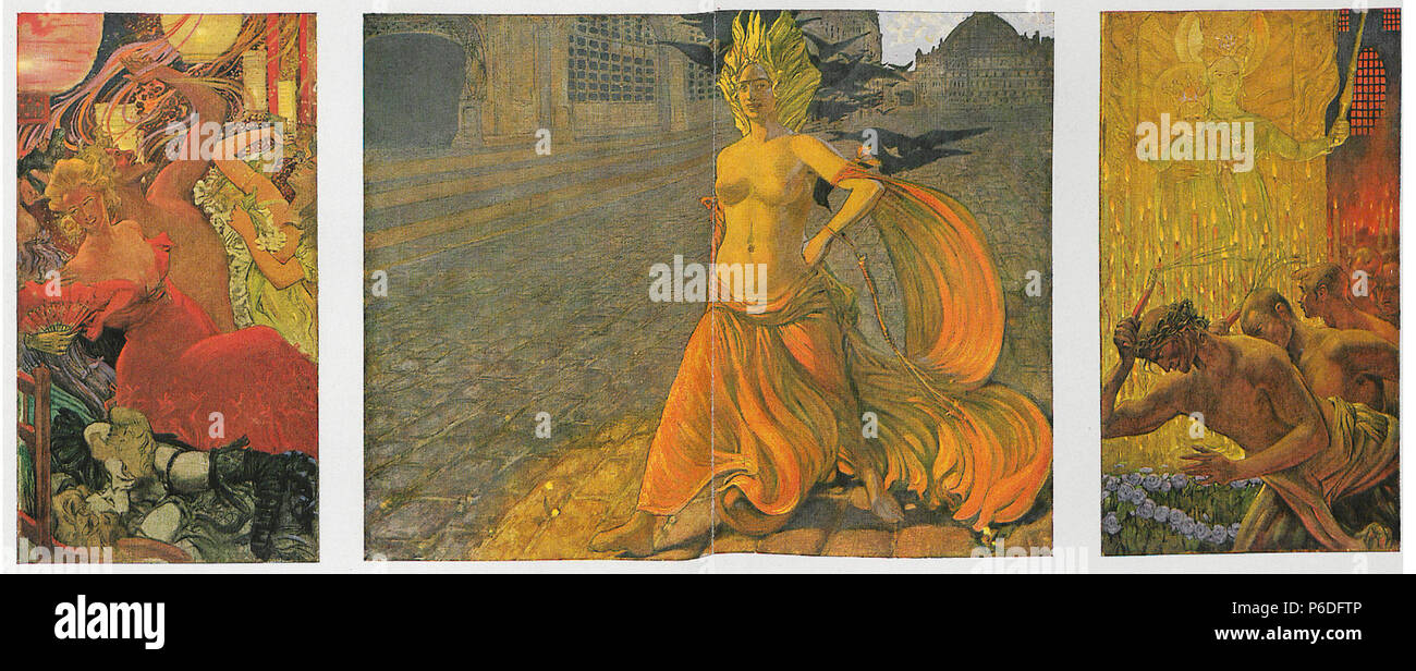 49 Fritz Erler - Die Pest, Triptychon, 1899 Foto Stock