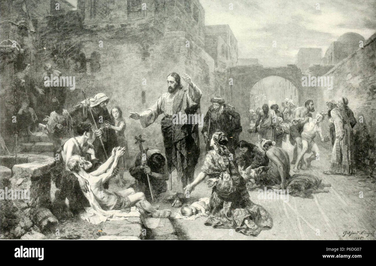 Gesù heilt Kranke, Ölgemälde von 1885 . 1885 49 Gebhard Fugel Gesù heilt Kranke 1885 Foto Stock