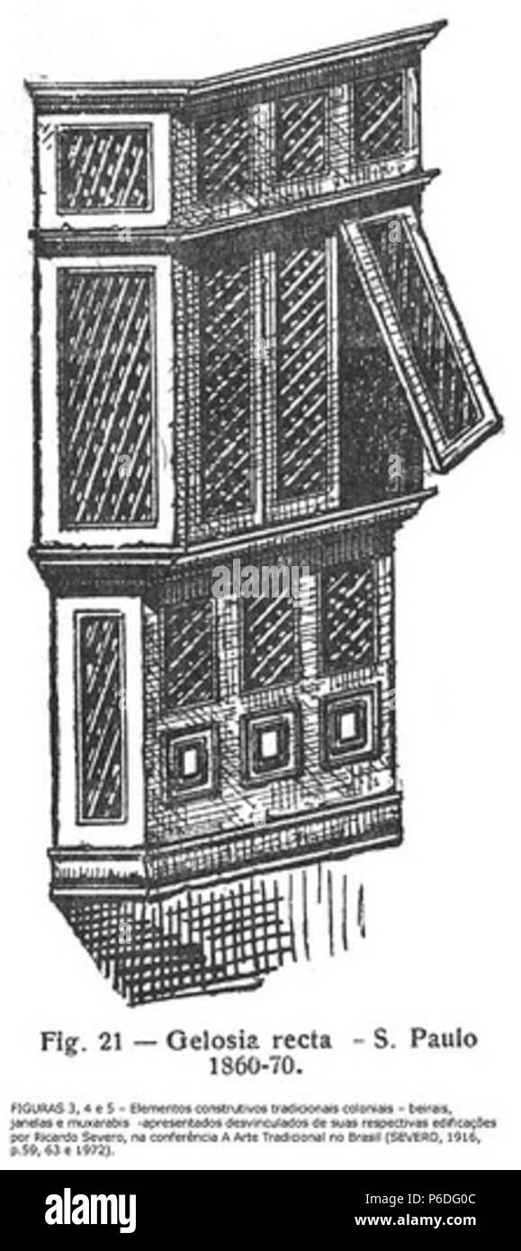 49 Gelosia reta de 1860-1870, São Paulo Foto Stock