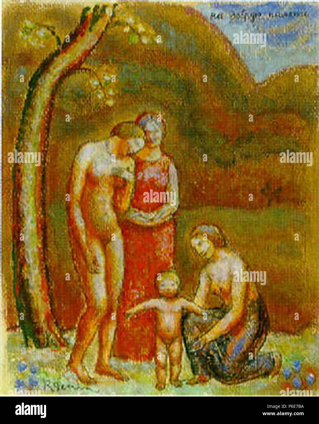. Deutsch: Mutter . Deutsch: Caritas, drei weibliche Gestalten umsorgen einen Knaben . 1912 71 Robert Genin - Mythologische Szene Foto Stock