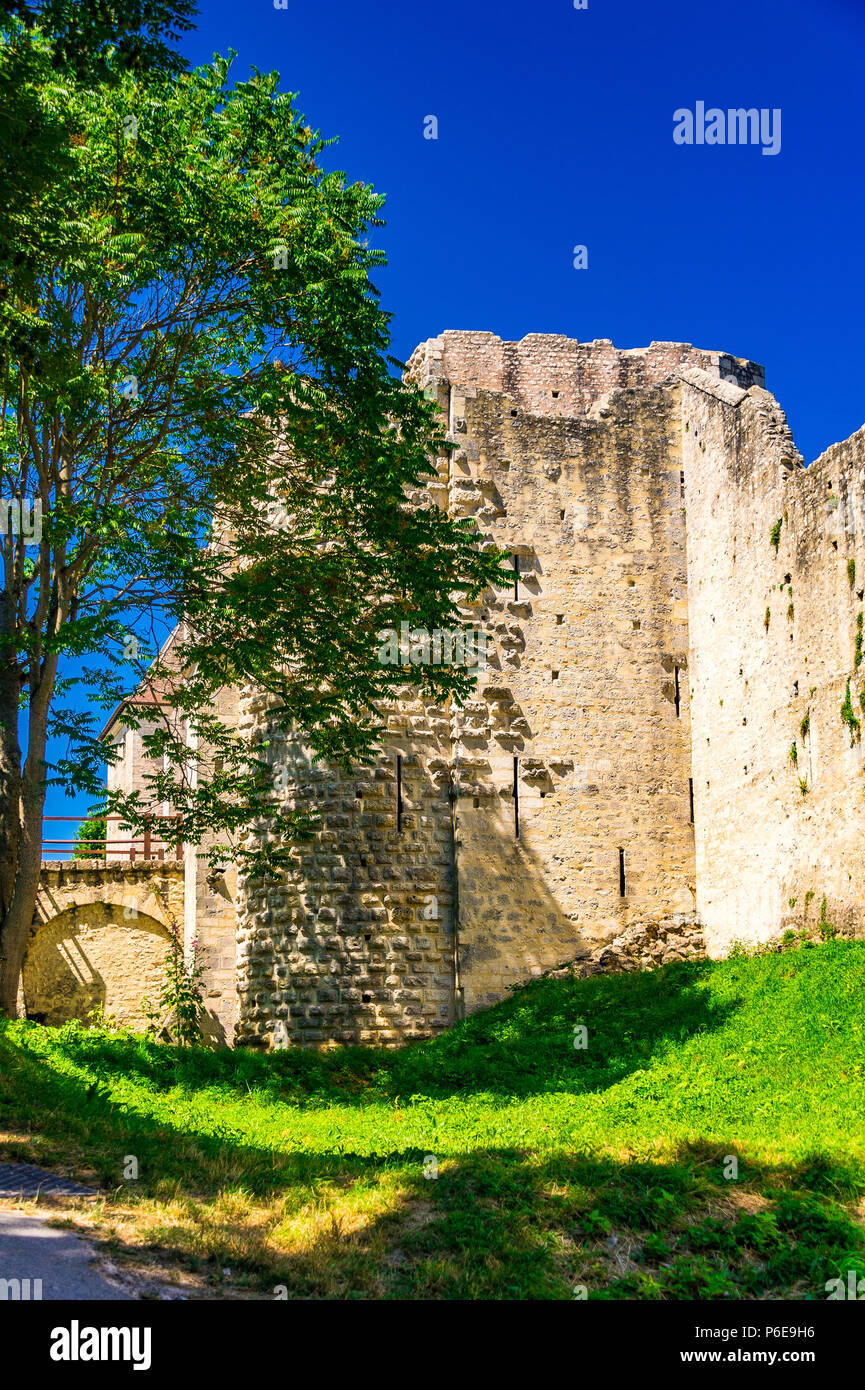 Il medievale cinta fortificata fu costruita nel XIII secolo a Provins, Francia Foto Stock