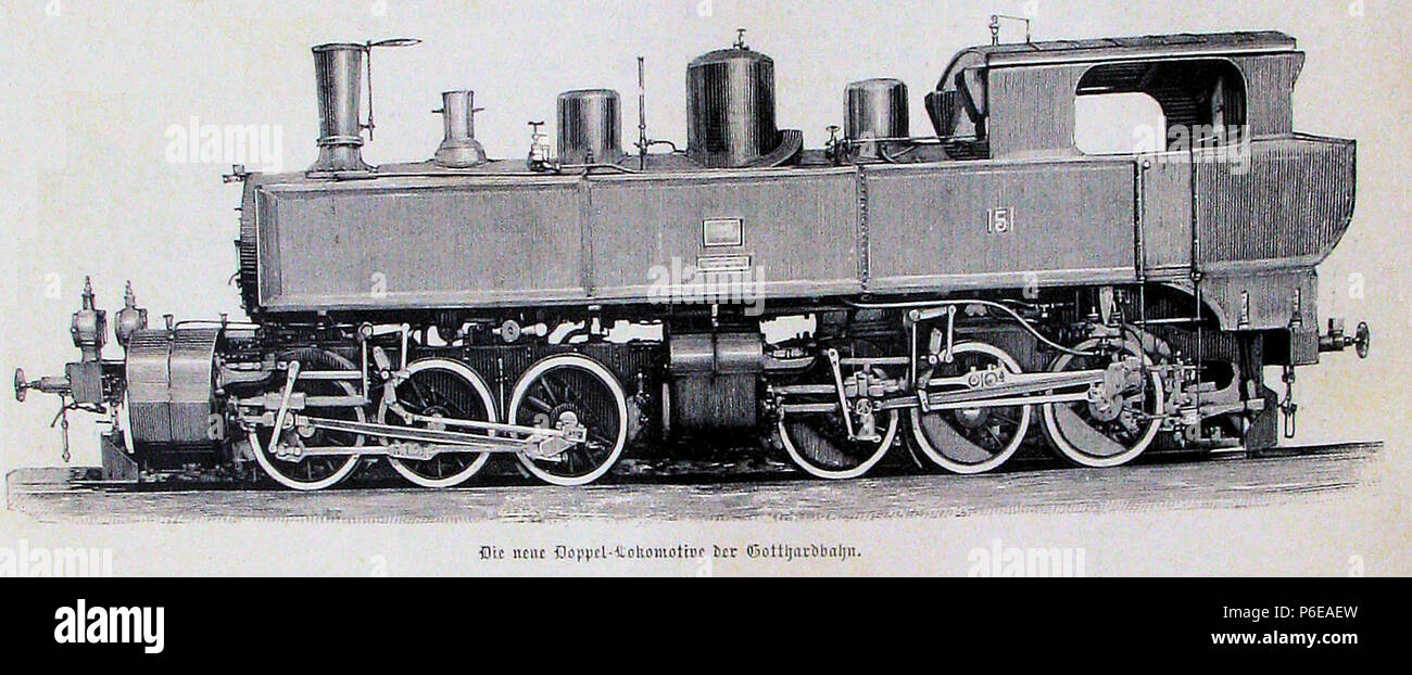 . Die Gartenlaube. Errore di espressione: inattesa > operatore. Deutsch: Bildunterschrift: "Die neue Doppel-Lokomotive der Gotthardbahn." inglese: didascalia: 'Die neue Doppel-Lokomotive der Gotthardbahn." . N/A 18 Die Gartenlaube (1891) b 198 Foto Stock