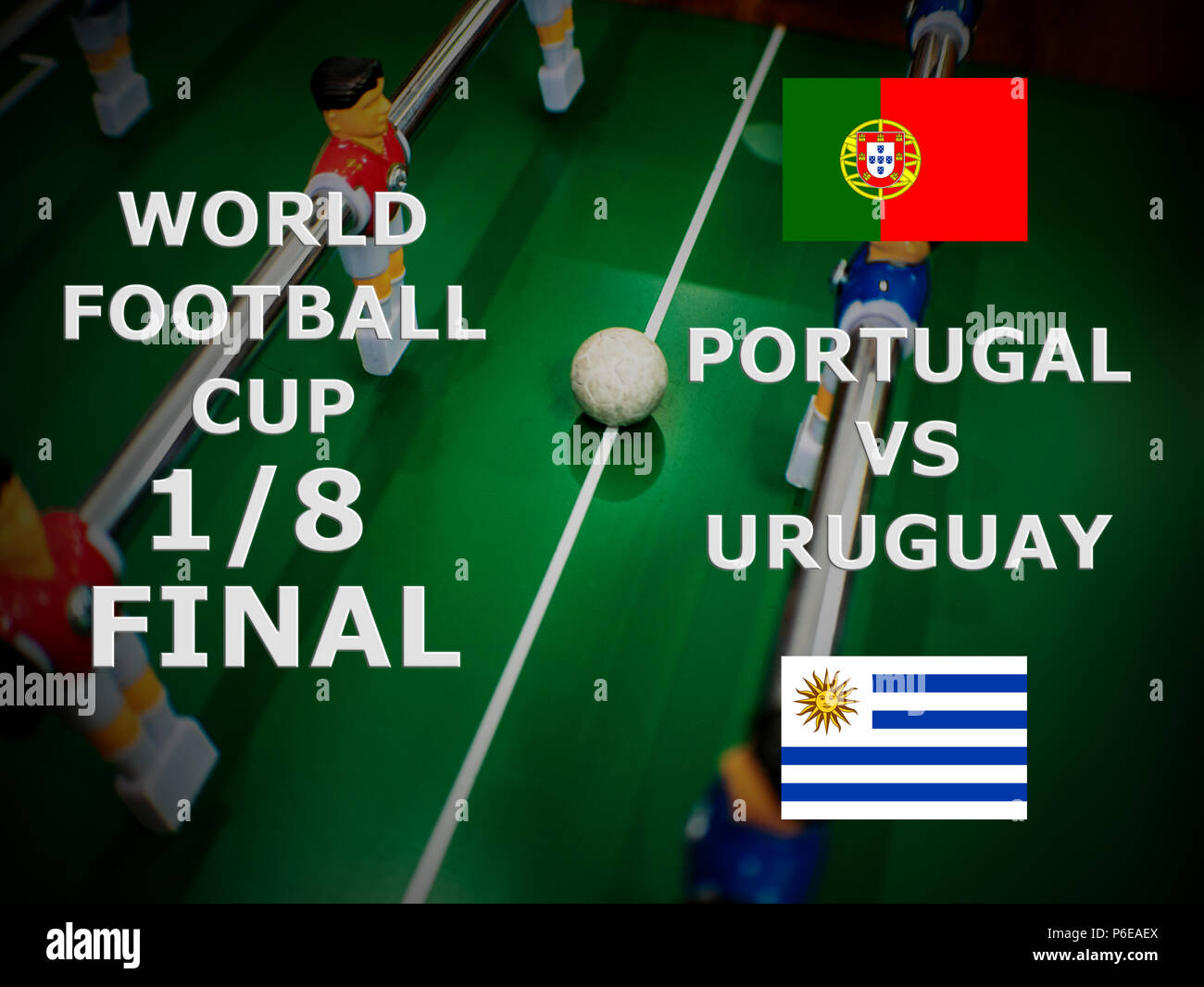 La Russia 2018, la partita di calcio. Finale. Un ottavo di coppa. Match Portogallo vs Uruguay. Foto Stock