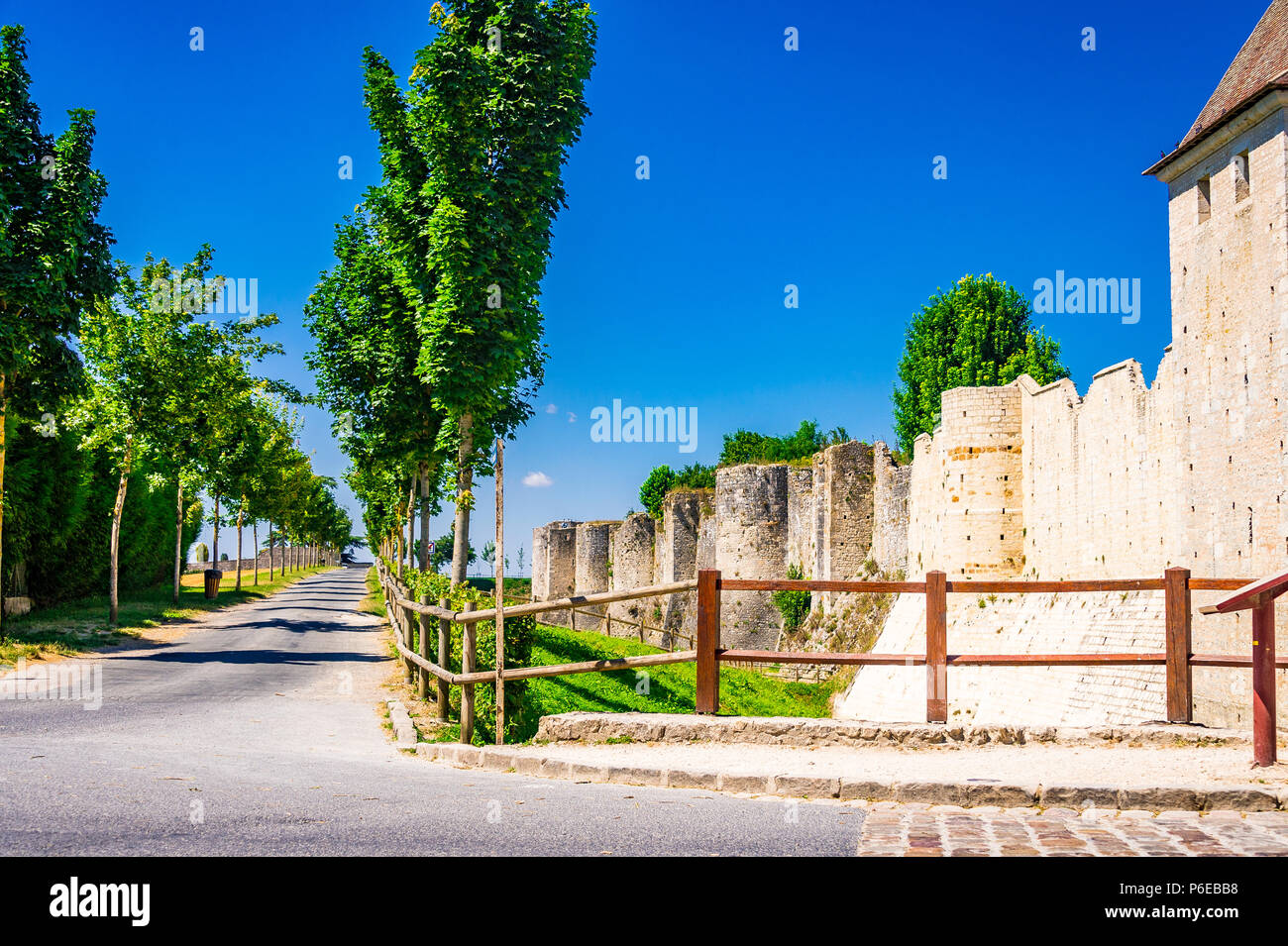 Il medievale cinta fortificata fu costruita nel XIII secolo a Provins, Francia Foto Stock