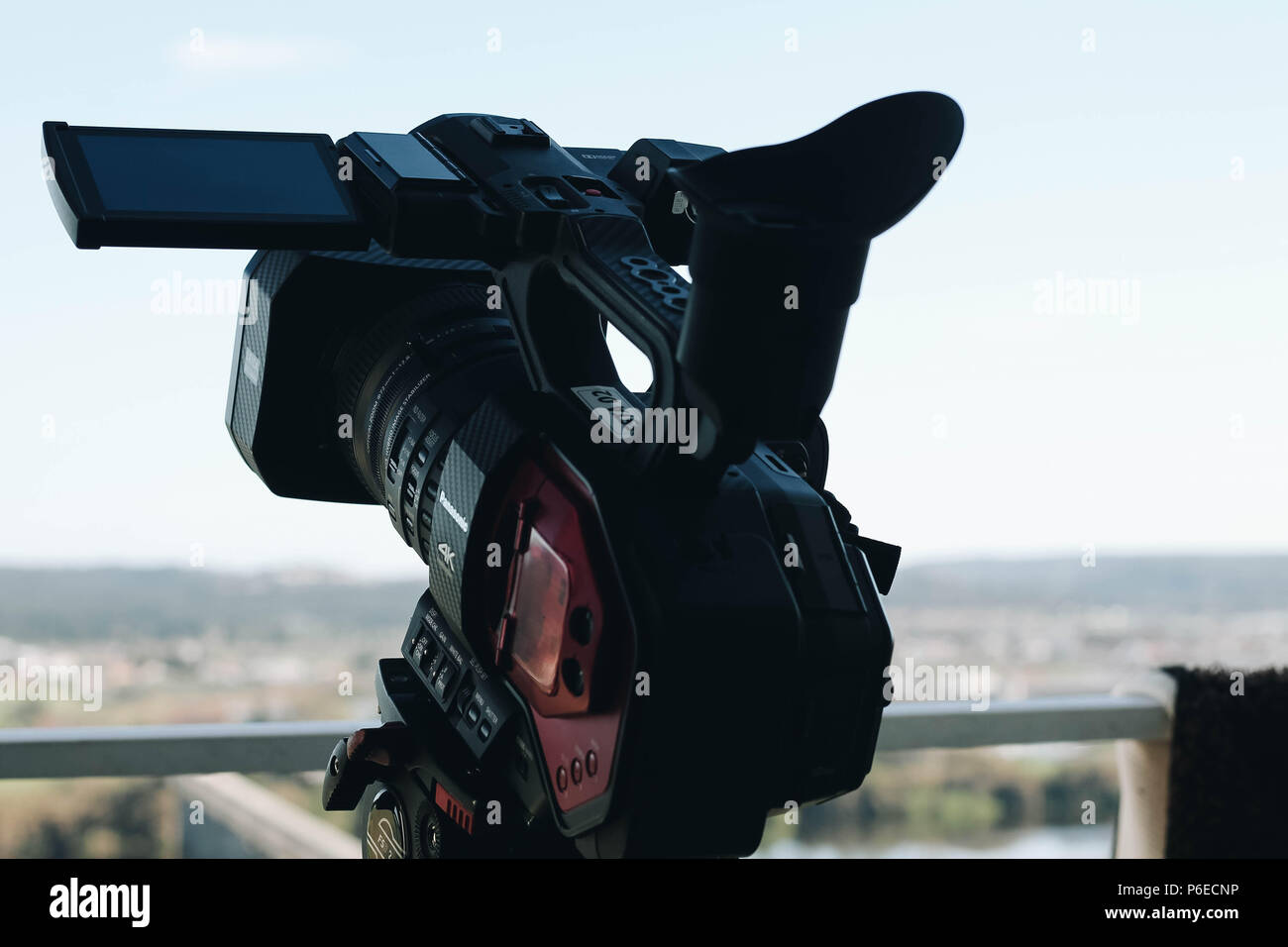 Primo piano di riprese professionali telecamera Foto Stock