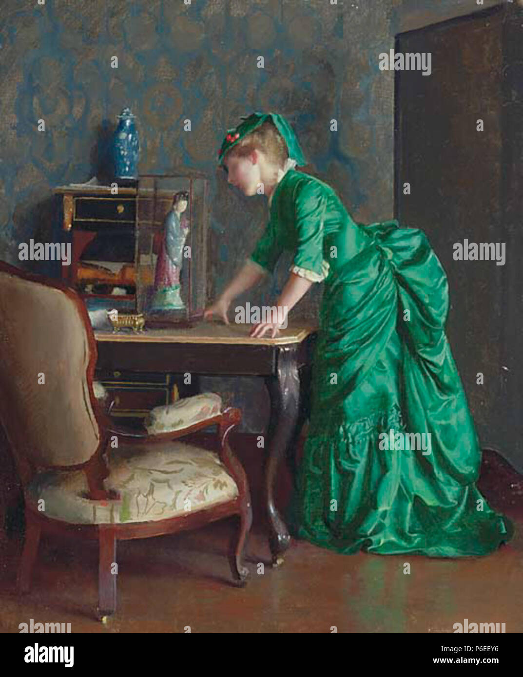 Inglese: l'abito verde . 14 aprile 2005, 20:25:17 81 William McGregor Paxton - il vestito di verde Foto Stock