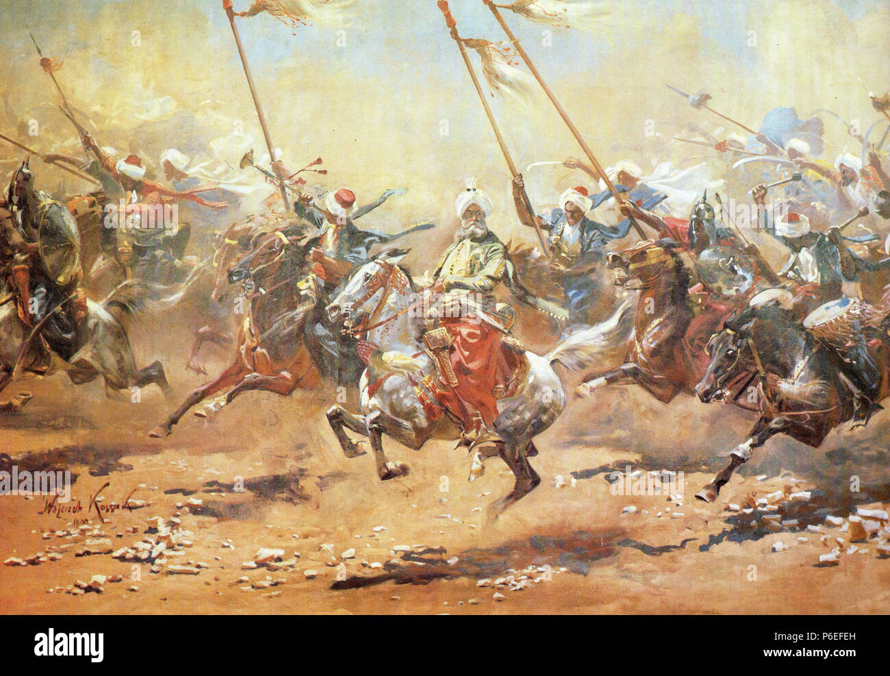 La battaglia delle Piramidi Panorama (frammento) . 1900 82 WKossak030 Foto Stock