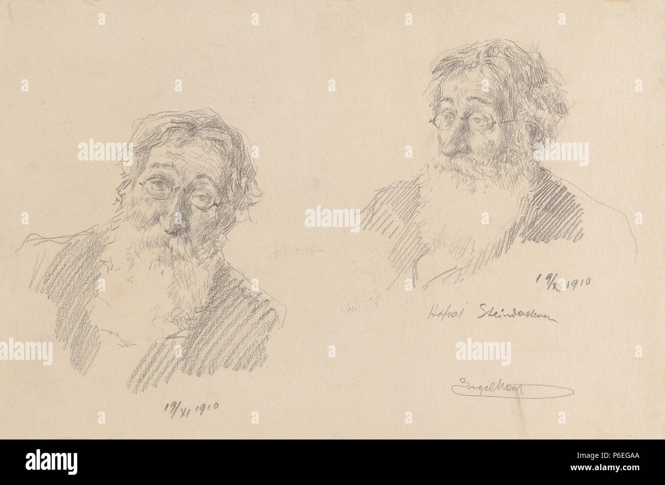 56 Josef Engelhart Porträtstudien Franz Steindachner Foto Stock