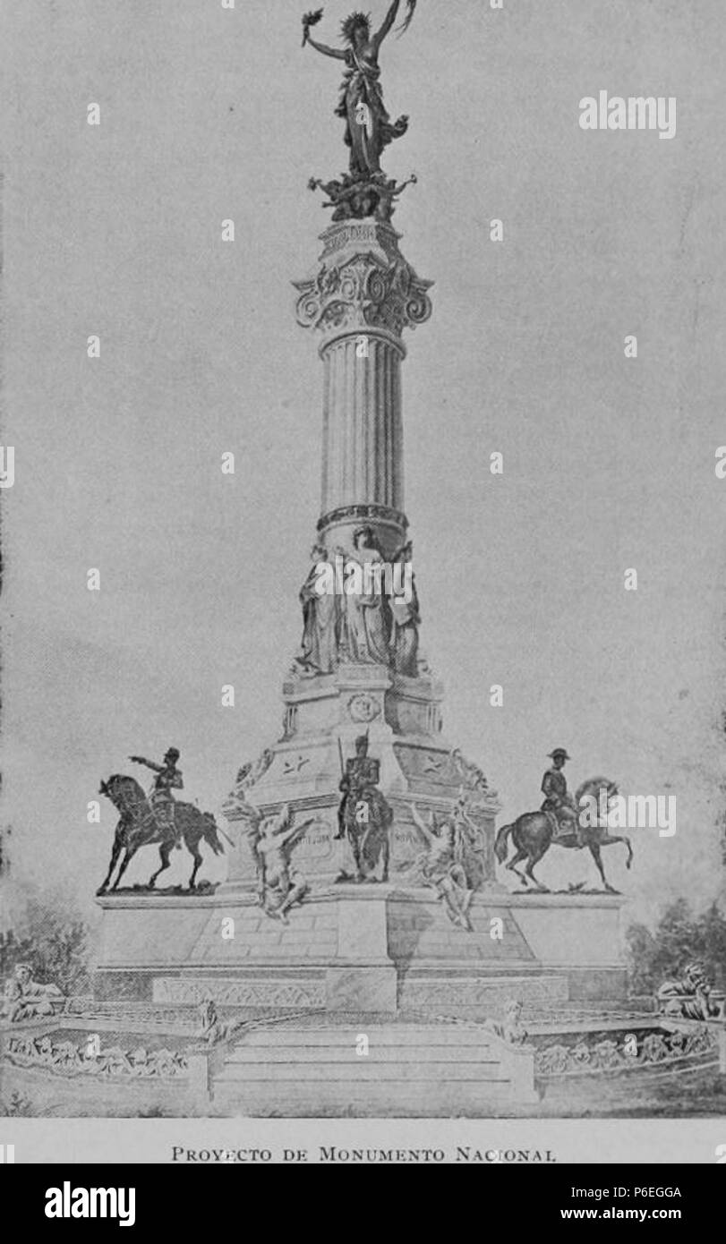 Español: Boceto del monumento a la República de Guatemala, del maestro Tomás Mur en Guatemala en 1898. El mundo se construyó algunos años después. 1898 64 Monumentomur Foto Stock