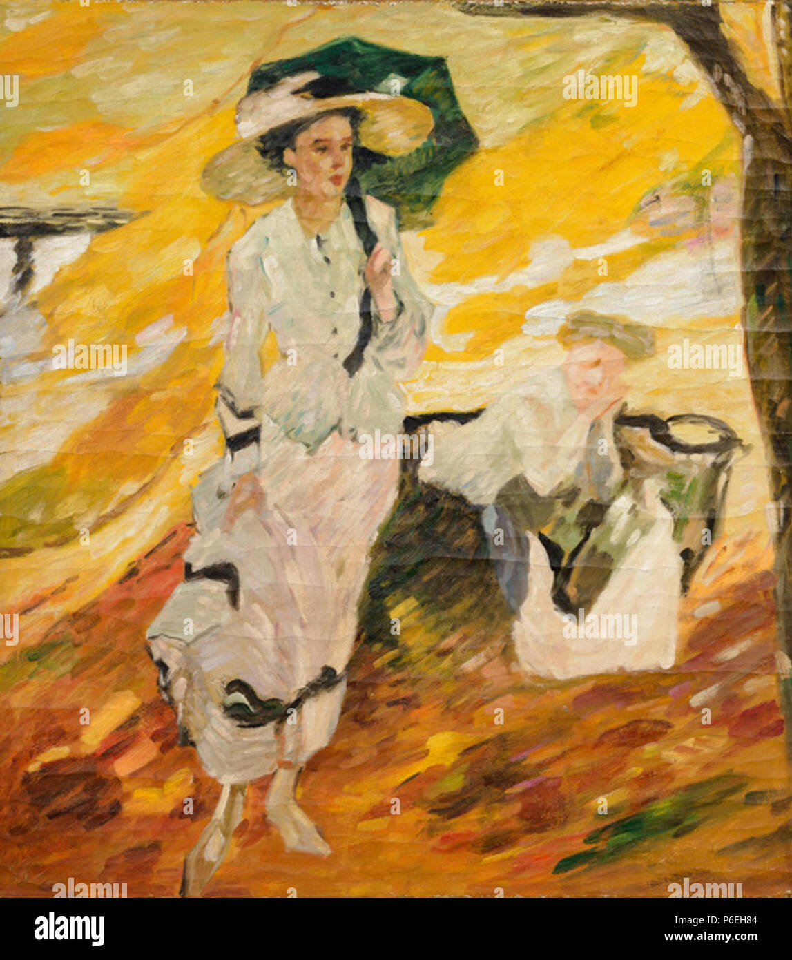 Deutsch: Herbstsonne, Öl auf Leinwand, 54,5 x 48 cm . circa 1910 60 Leo Putz Herbstsonne c1910 Foto Stock