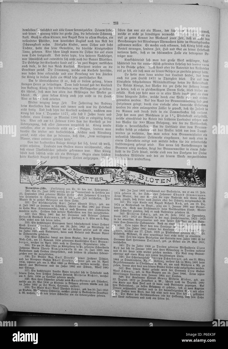 . Die Gartenlaube. Deutsch: Seite 218 aus 'Die Gartenlaube'. Inglese: pagina 218 da ufficiale Die Gartenlaube per 1895. Immagine estratta (eventuale): File:Die Gartenlaube (1895) b 218.jpg - hi res, 2,5 MB. Deutsch: keine Bildunterschrift inglese: nessuna didascalia . N/A 19 Die Gartenlaube (1895) 218 Foto Stock