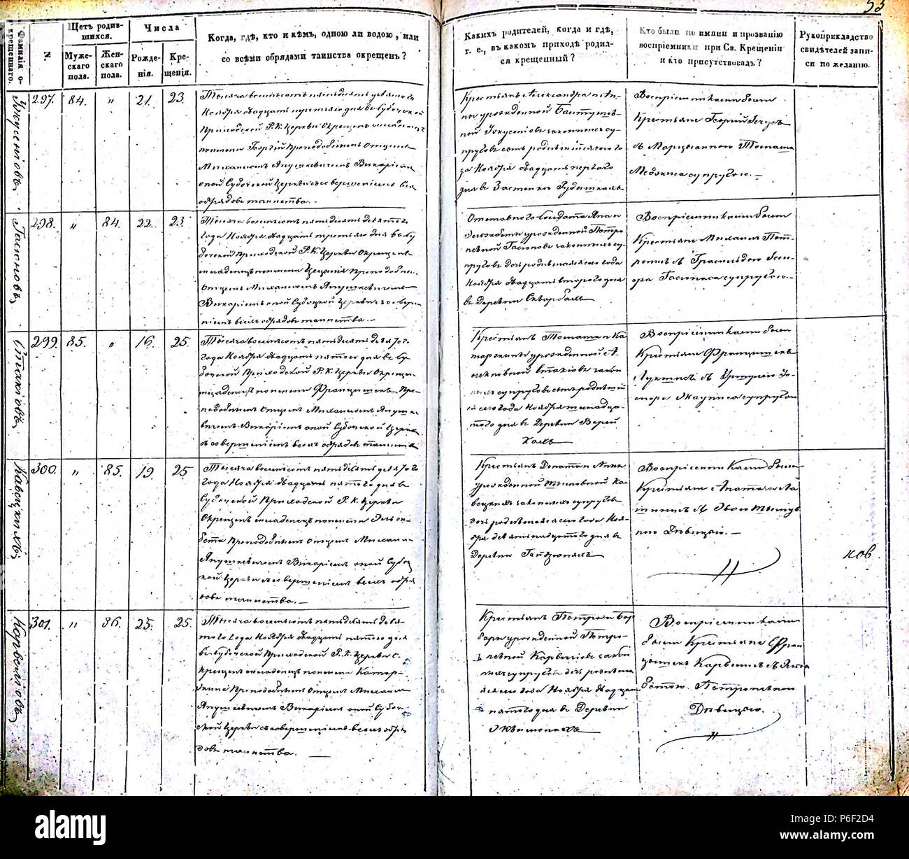 85 Subačiaus RKB 1858-1864 krikšto metrikų knyga 055 Foto Stock