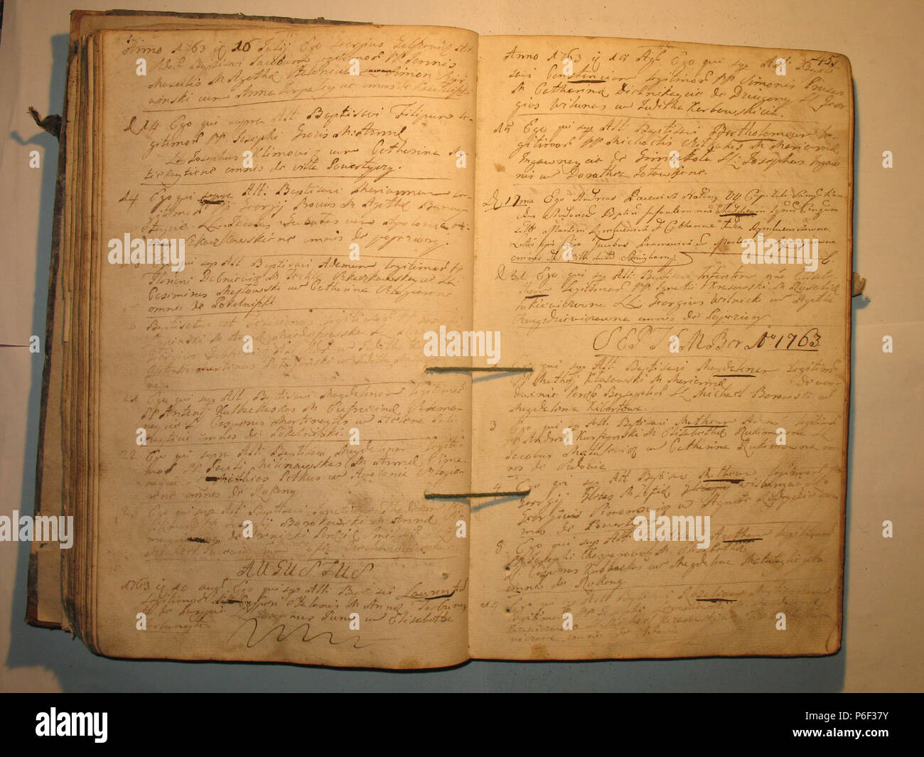 88 Šeduvos RKB 1758-1779 krikšto metrikų knyga 046 Foto Stock