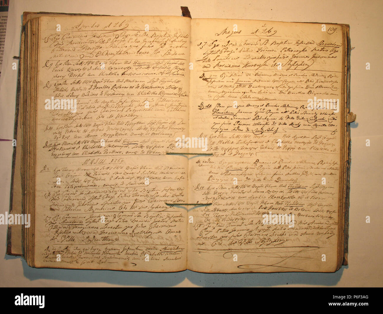 89 Šeduvos RKB 1758-1779 krikšto metrikų knyga 110 Foto Stock