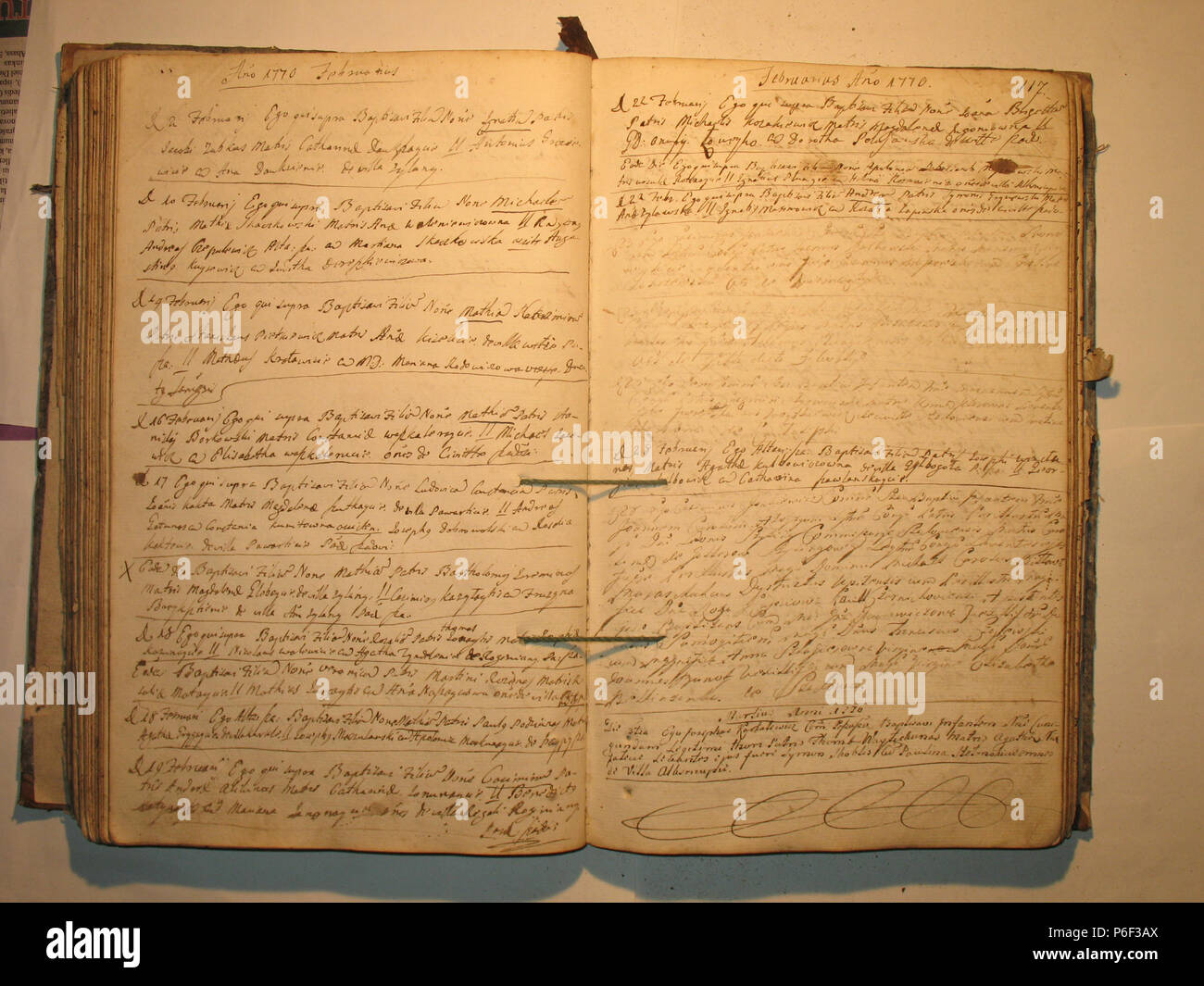 89 Šeduvos RKB 1758-1779 krikšto metrikų knyga 119 Foto Stock