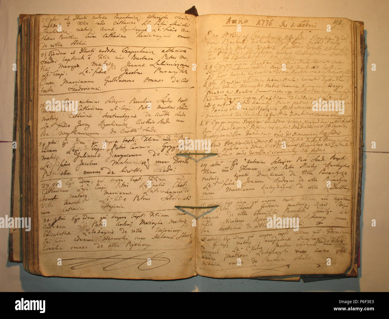 89 Šeduvos RKB 1758-1779 krikšto metrikų knyga 194 Foto Stock