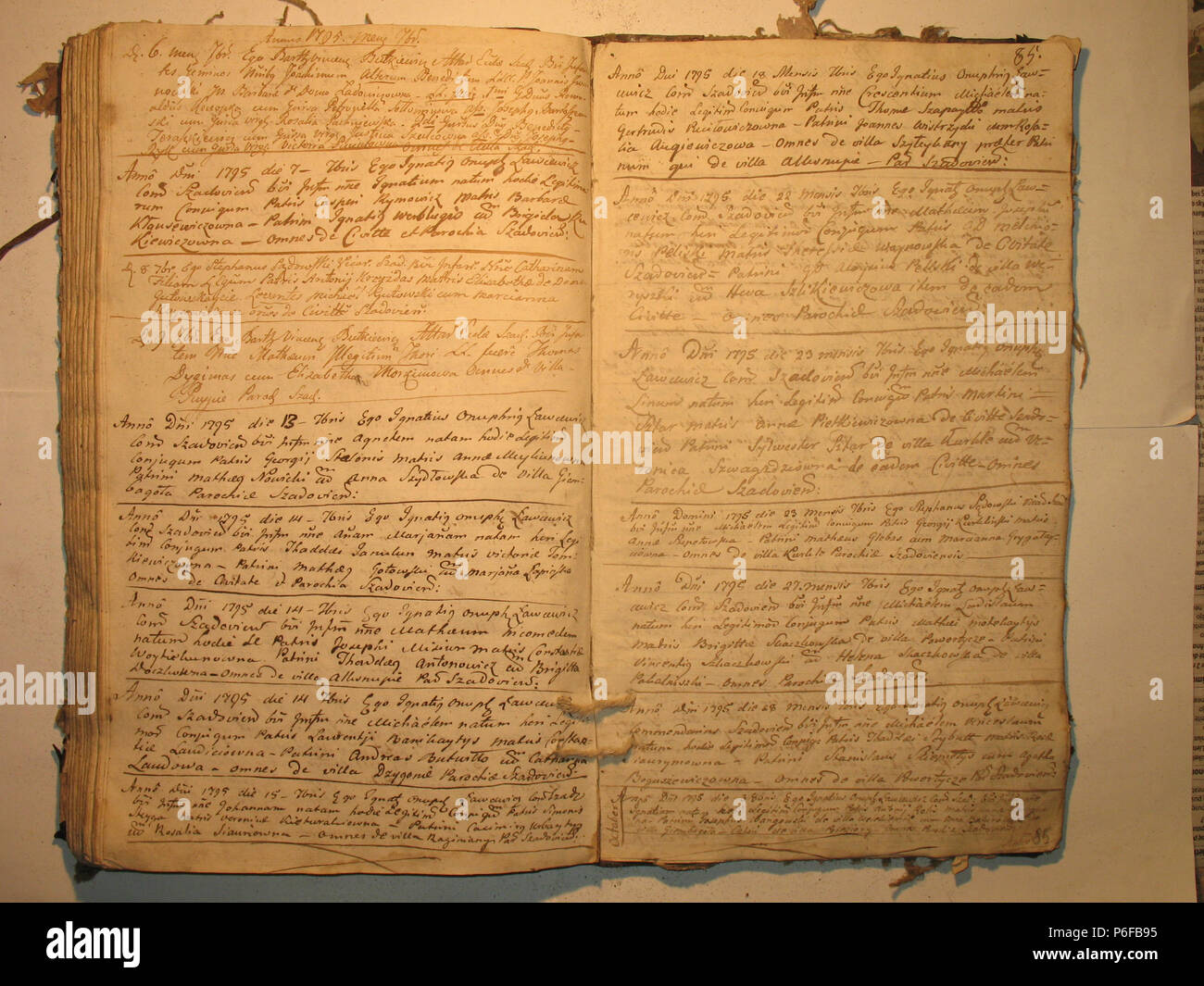 91 Šeduvos RKB 1789-1796 krikšto metrikų knyga 086 Foto Stock