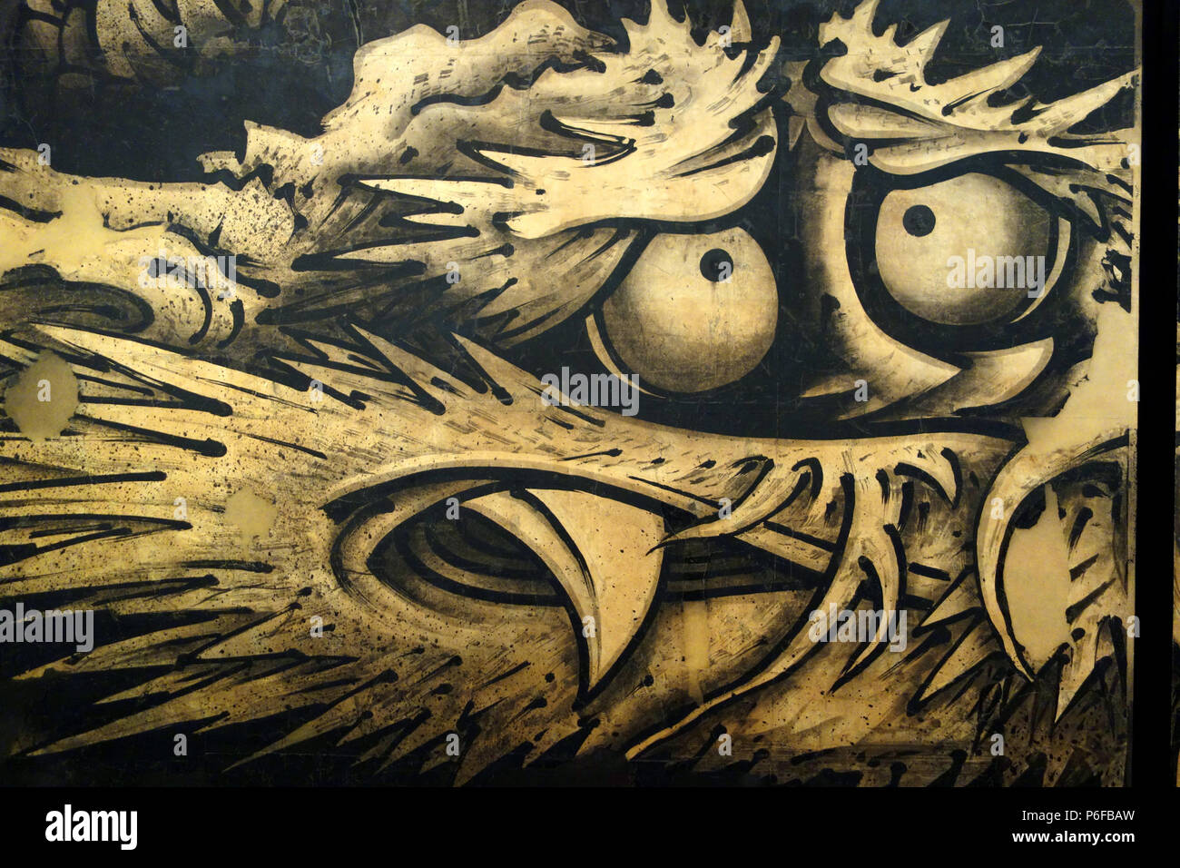 . 日本語: 雲龍図 Inglese: Dragon e nuvole . Inglese: Dragon e nuvole da Soga Shōhaku (曾我蕭白) (1730-1781), 1763, set di otto pannelli, inchiostro su carta - Museo delle Belle Arti di Boston, Massachusetts, USA. Foto Stock