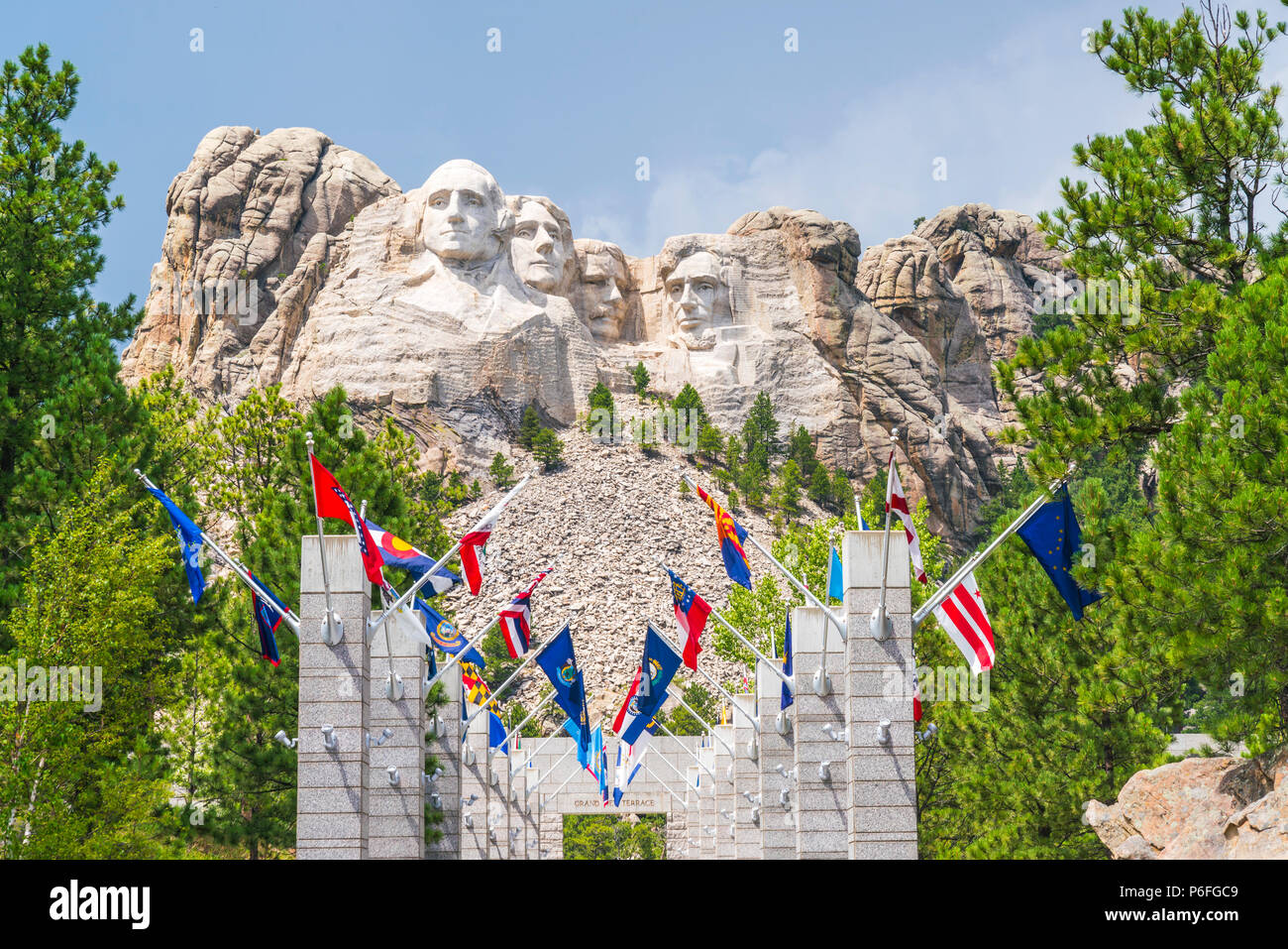 Mt. Rushmore sulla giornata di sole,Dakota del Sud, Stati Uniti d'America. Foto Stock