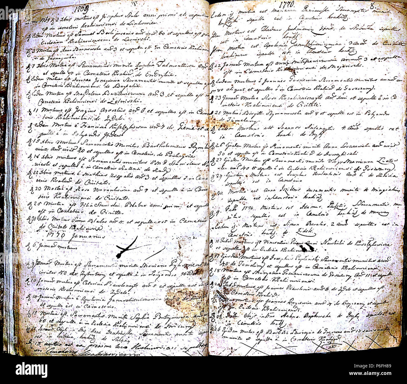 41 Krekenavos RKB 1753-1822 mirties metrikų knyga 009 Foto Stock