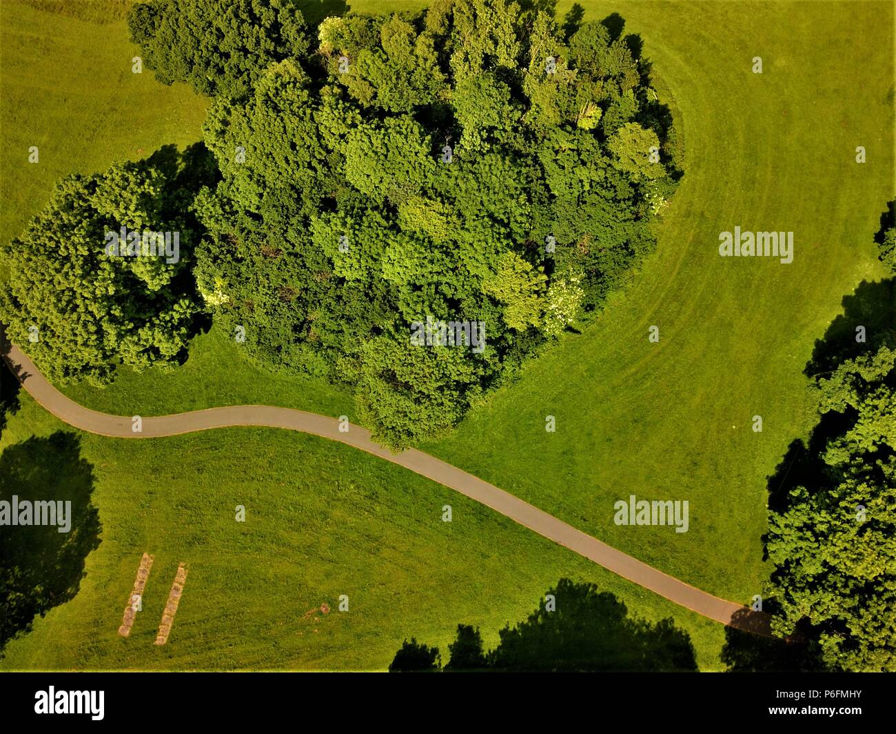 La fotografia aerea di una città parchi Birmingham Inghilterra Foto Stock