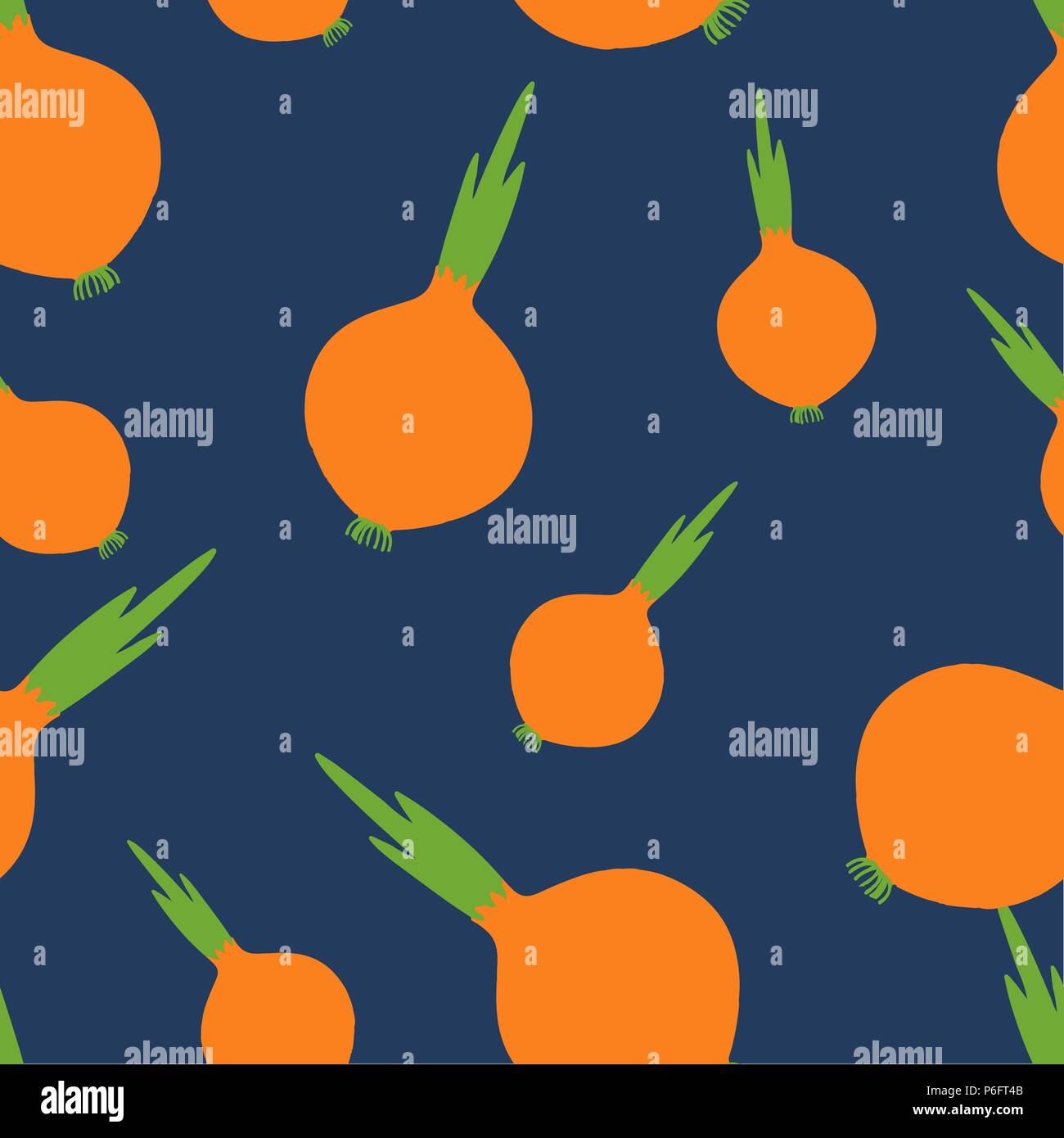 Cipolle pattern seamless. Illustrazione Vettoriale. Gli sfondi di cibo da verdure. I colori Pantone. Illustrazione Vettoriale