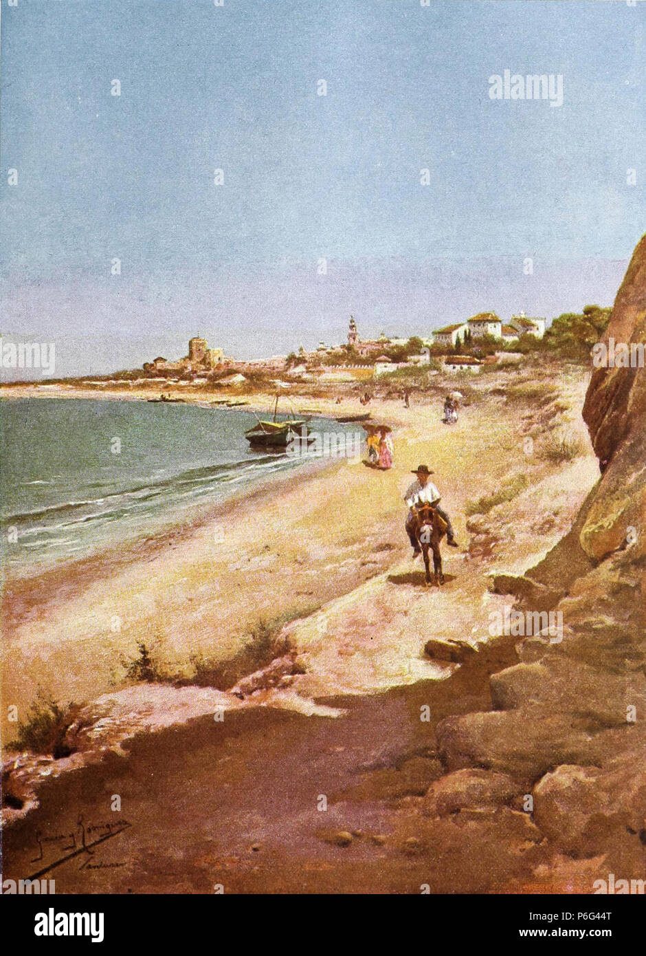 1900-10-20, Blanco y Negro, Playa de Sanlúcar, García Rodríguez y. Foto Stock