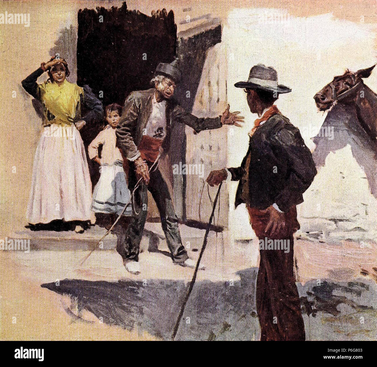 1901-03-02, Blanco y Negro, Entre gitani, Huertas. Foto Stock