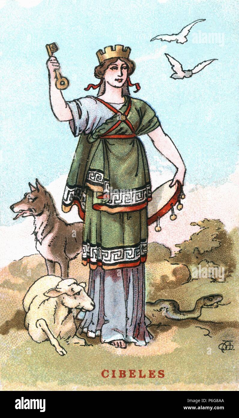 Mitología. Cibeles, diosa frigia de la Madre Tierra. Años 1920. Foto Stock