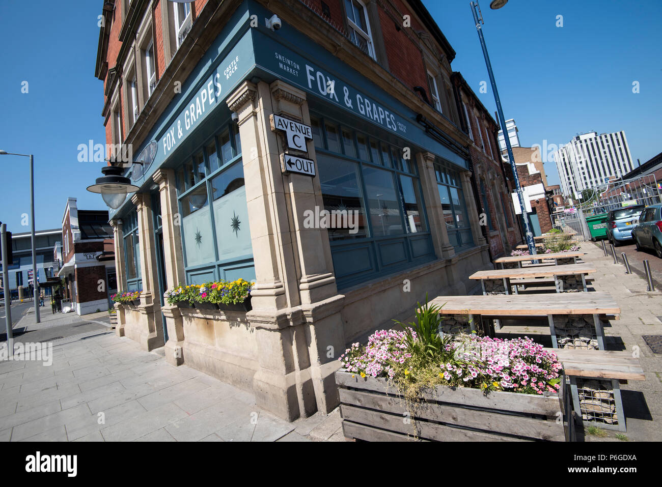 La volpe e l'Uva Pub al mercato Sneinton, Nottingham City Nottinghamshire England Regno Unito Foto Stock