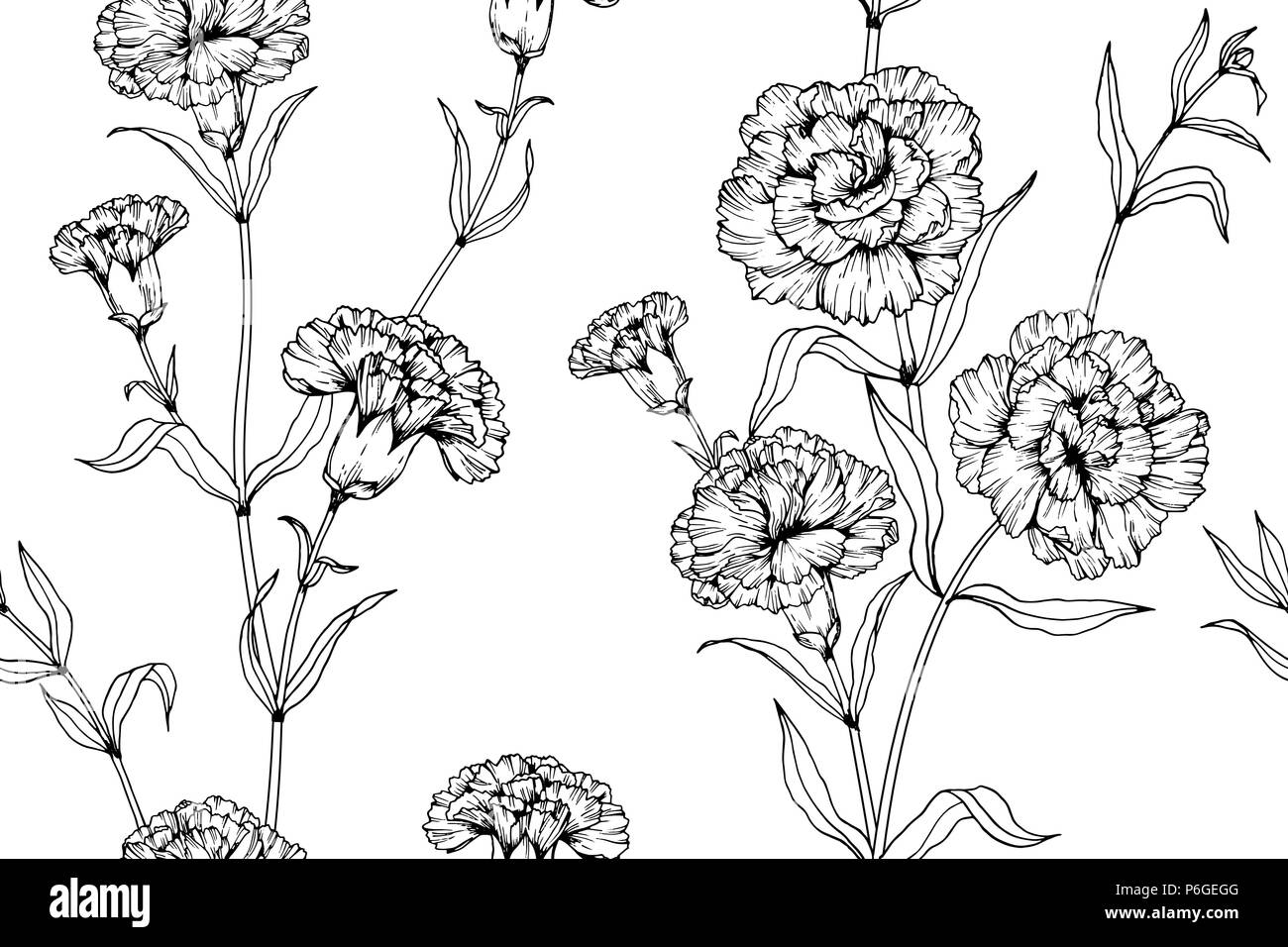 Senza Giunture Di Fiori Di Garofano Pattern Sfondo In