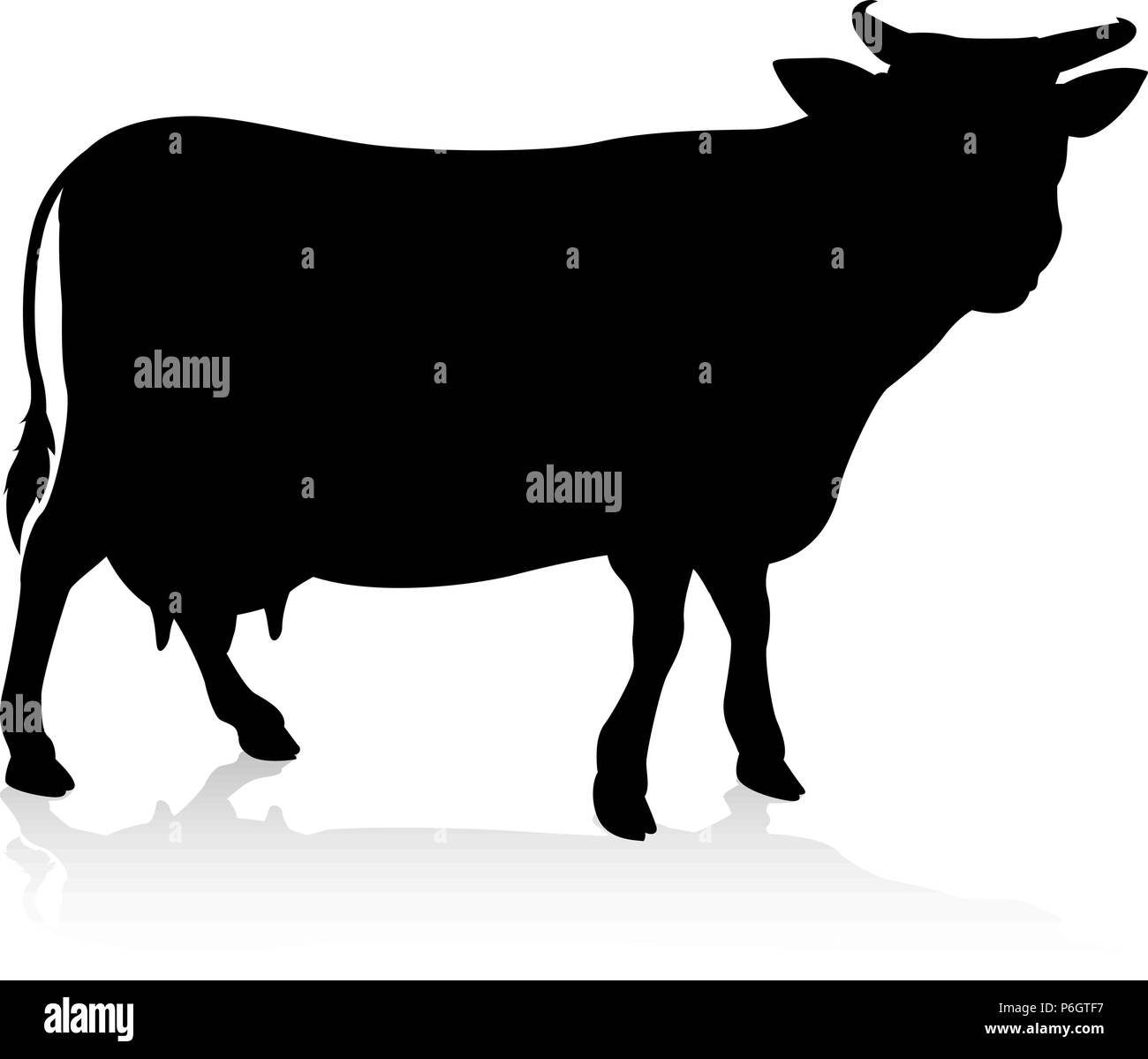 Allevamento bovini Silhouette di animali Illustrazione Vettoriale